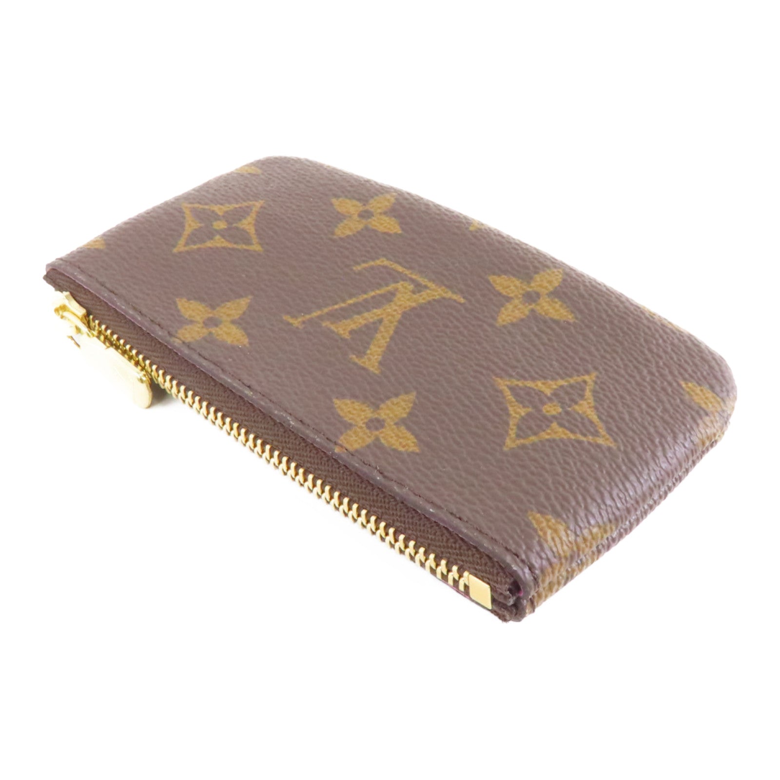 LOUIS VUITTON Monogram Key Pouch金扣鎖匙包啡色