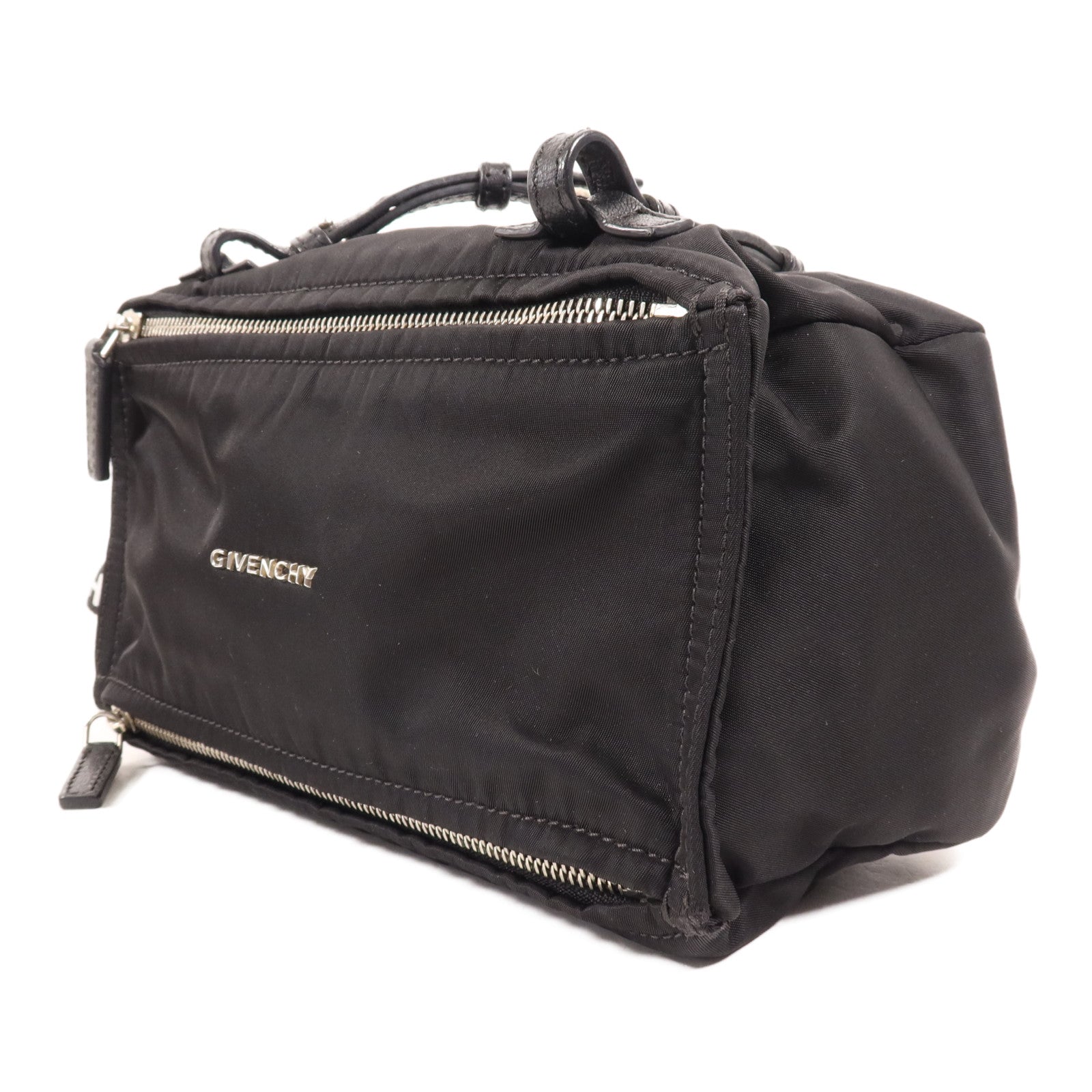 GIVENCHY 尼龍Pandora Mini銀扣肩背袋