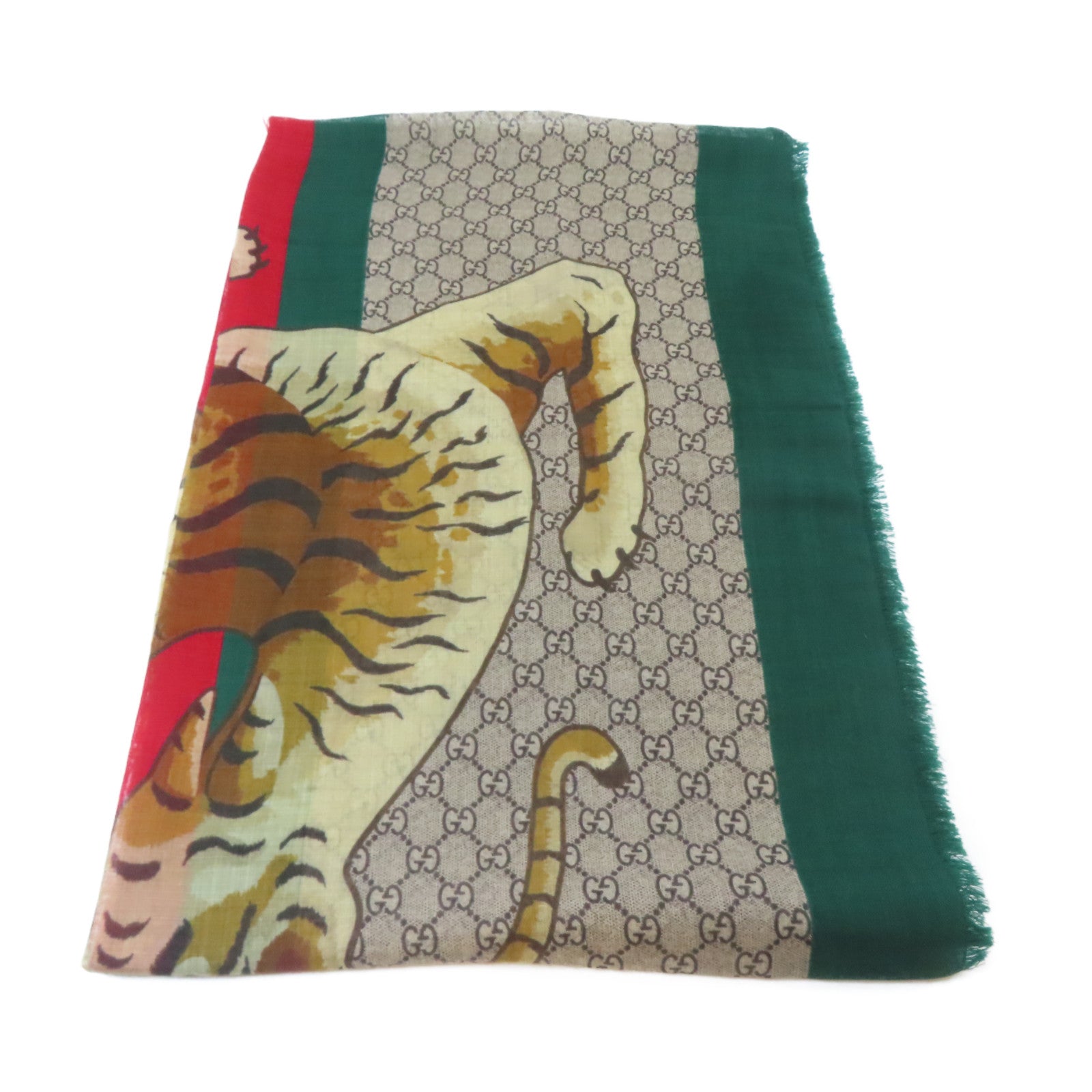 GUCCI 羊毛Scarf絲巾啡色/綠色/紅色