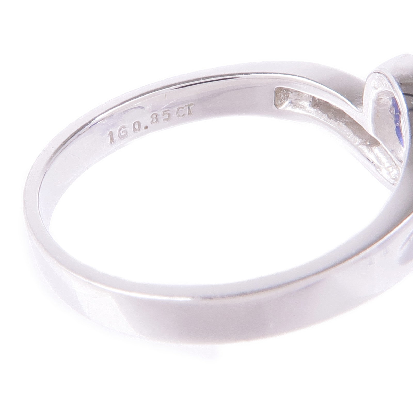 JEWELRY 18K白金Sapphire Diamond Ring藍寶石/鑽石戒指US#6.75