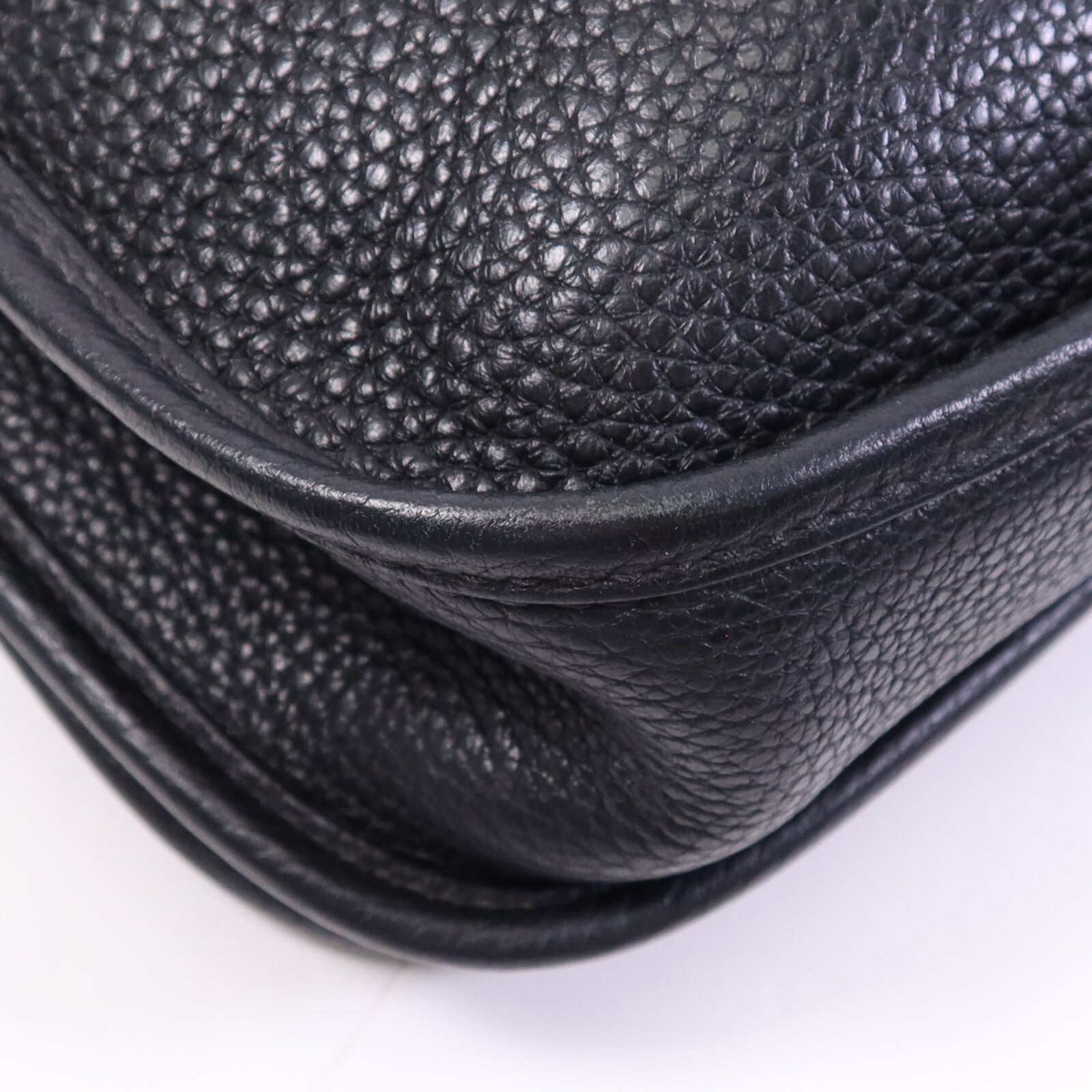 HERMES Clemence皮革Evelyne PM金扣肩背袋Noir