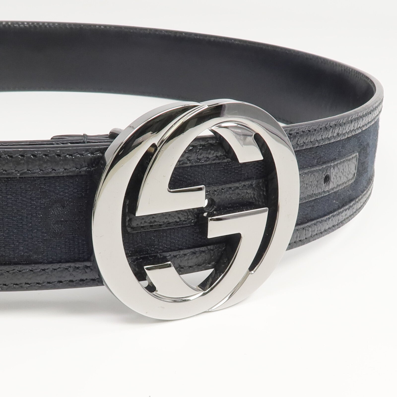 GUCCI 帆布/皮革Interlocking GG Belt腰帶