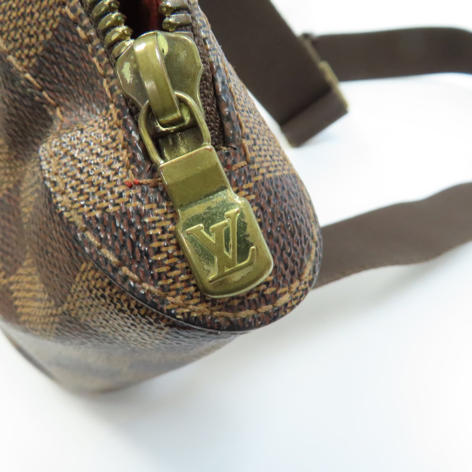 LOUIS VUITTON 【激減優惠】Damier Ebene Geronimos金扣腰包啡色