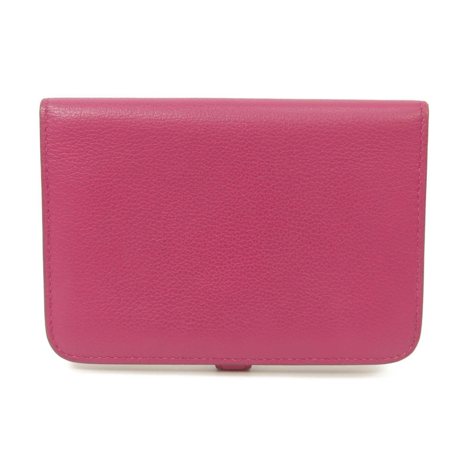 HERMES 【激減優惠】Evercolor皮革Dogon Card Case銀扣卡片套Rose Pourpre紫色