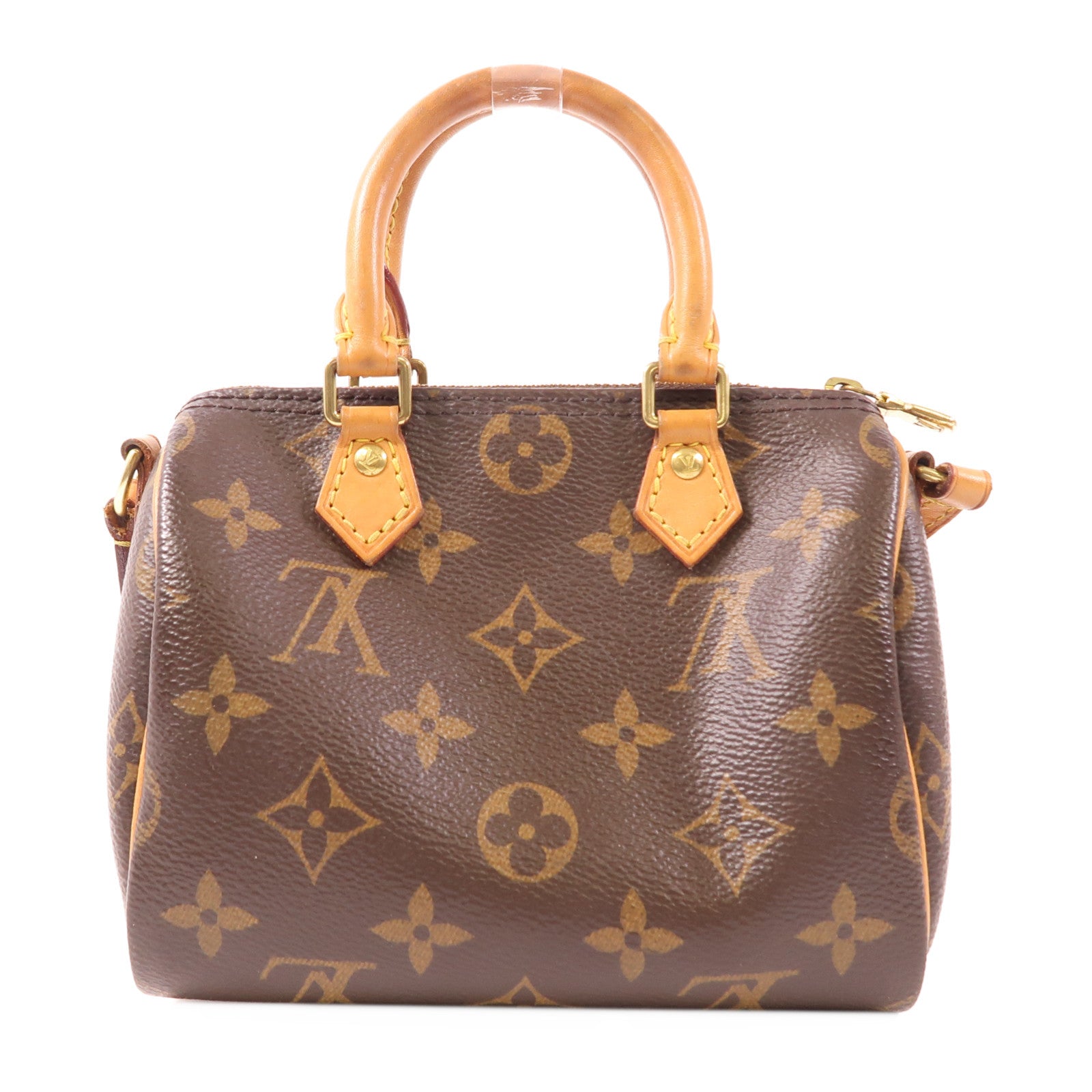 LOUIS VUITTON Monogram Nano Speedy金扣手挽肩背兩用袋