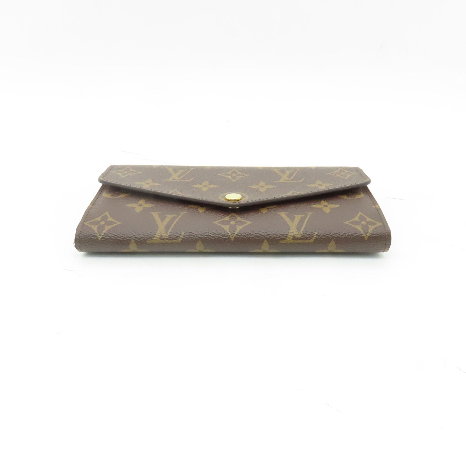 LOUIS VUITTON 【激減優惠】Monogram Sarah Wallet金扣長錢包啡色/粉紅色