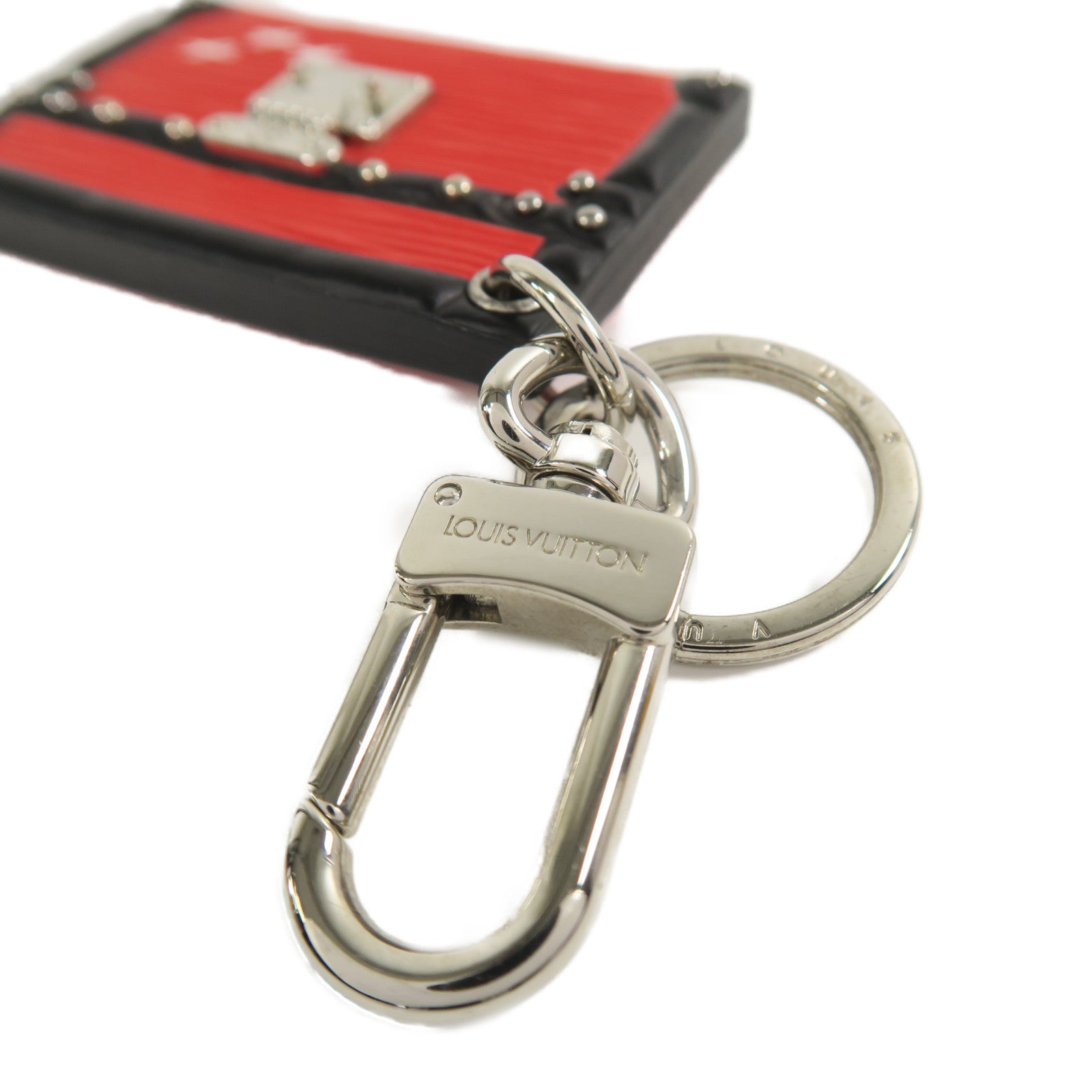 LOUIS VUITTON Epi Key Ring銀扣鑰匙圈