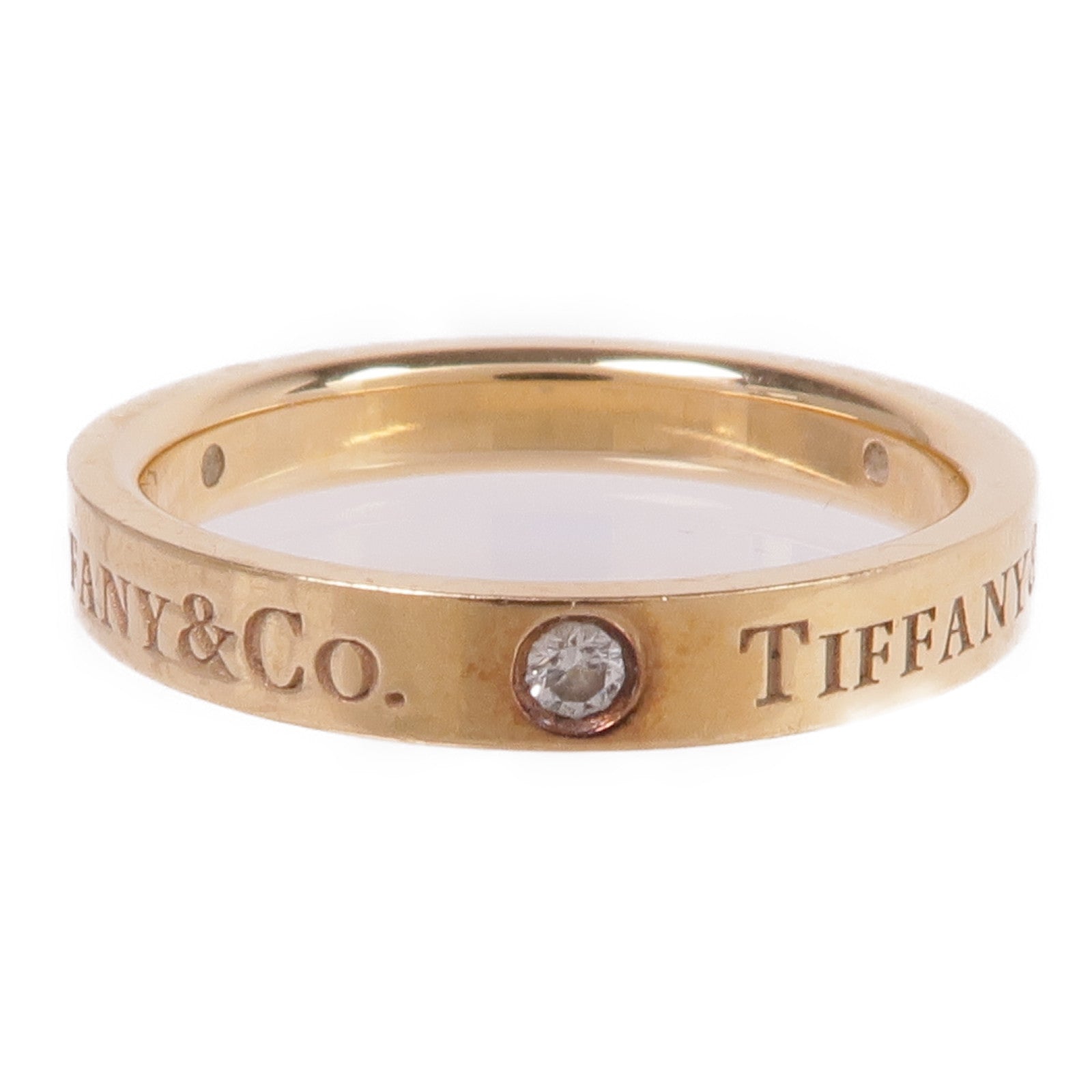 TIFFANY＆CO 18K玫瑰金Diamond Ring鑽石戒指US#5.75