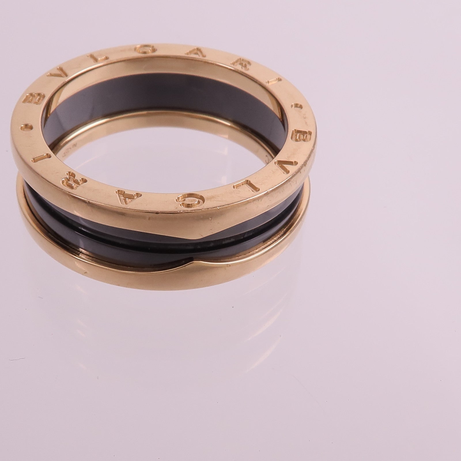 BVLGARI 18K玫瑰金/陶瓷B.zero1 Ring戒指