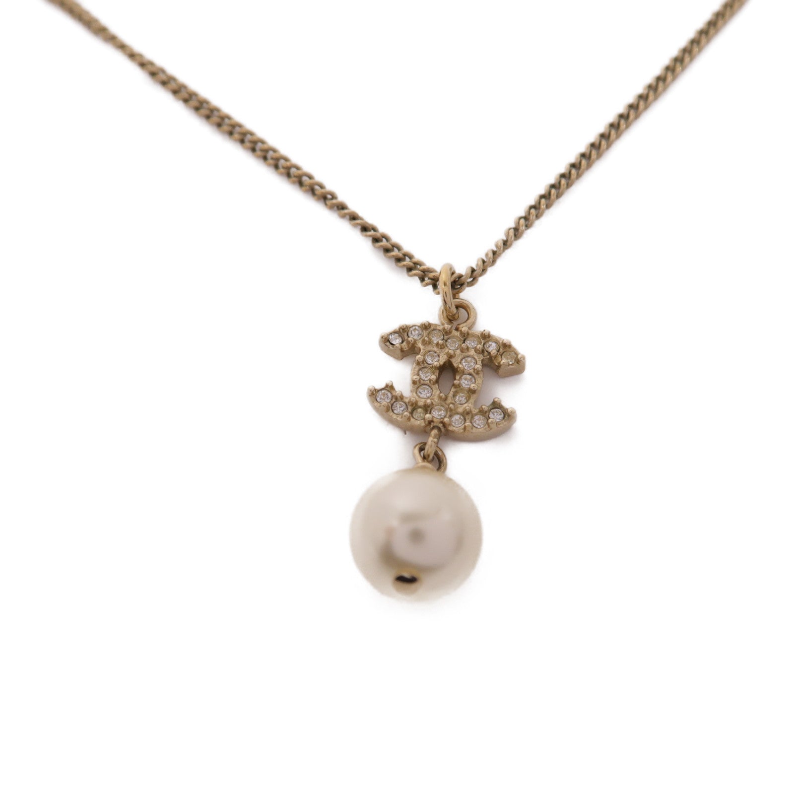 CHANEL PVC/金屬Necklace項鍊白色/金色