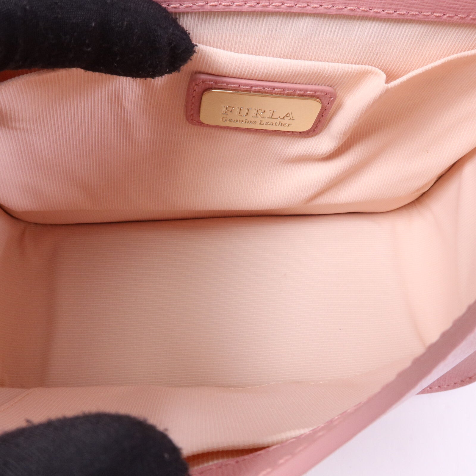 Furla 牛皮皮革Chain Shoulder Bag金扣鏈帶手挽肩背兩用袋