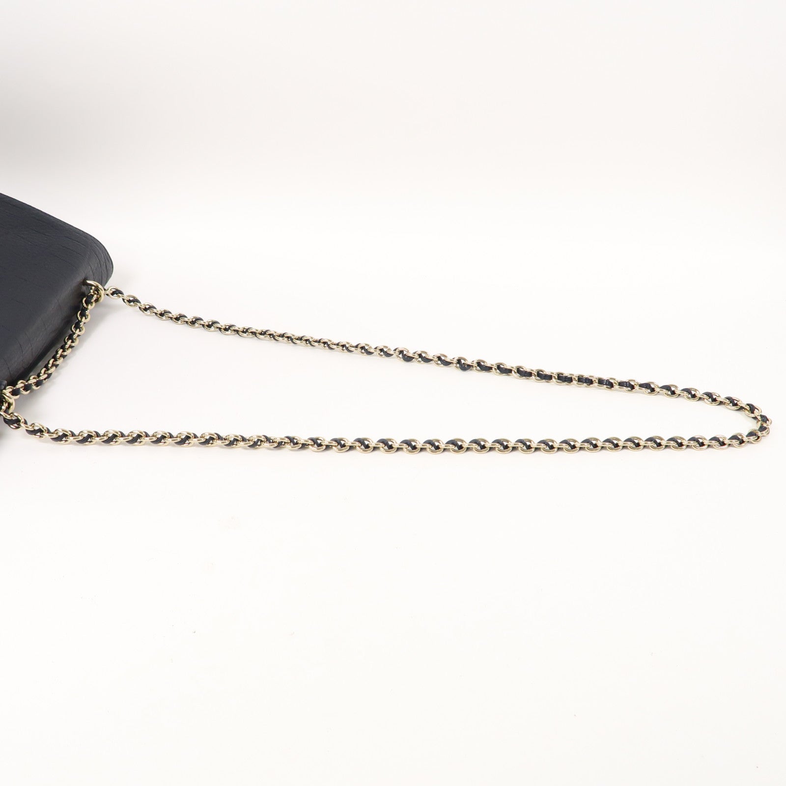 MULBERRY 牛皮皮革Chain Shoulder Bag金扣鏈帶肩背袋深藍色