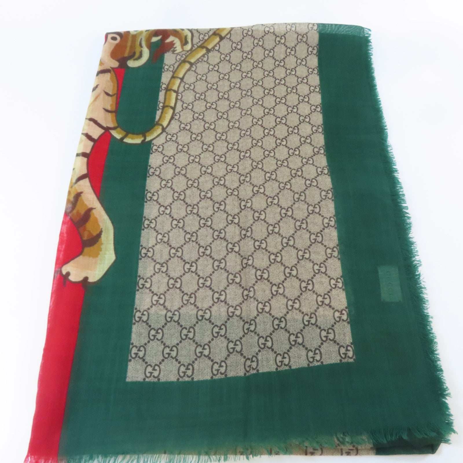 GUCCI 羊毛Scarf絲巾啡色/綠色/紅色