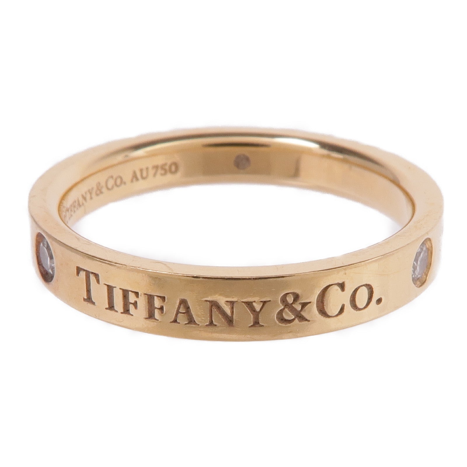 TIFFANY＆CO 18K玫瑰金Diamond Ring鑽石戒指US#5.75