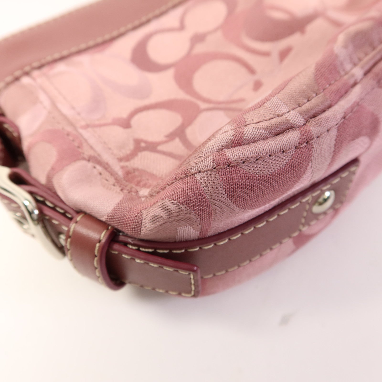 COACH 布料Zoe Handbag銀扣手挽袋