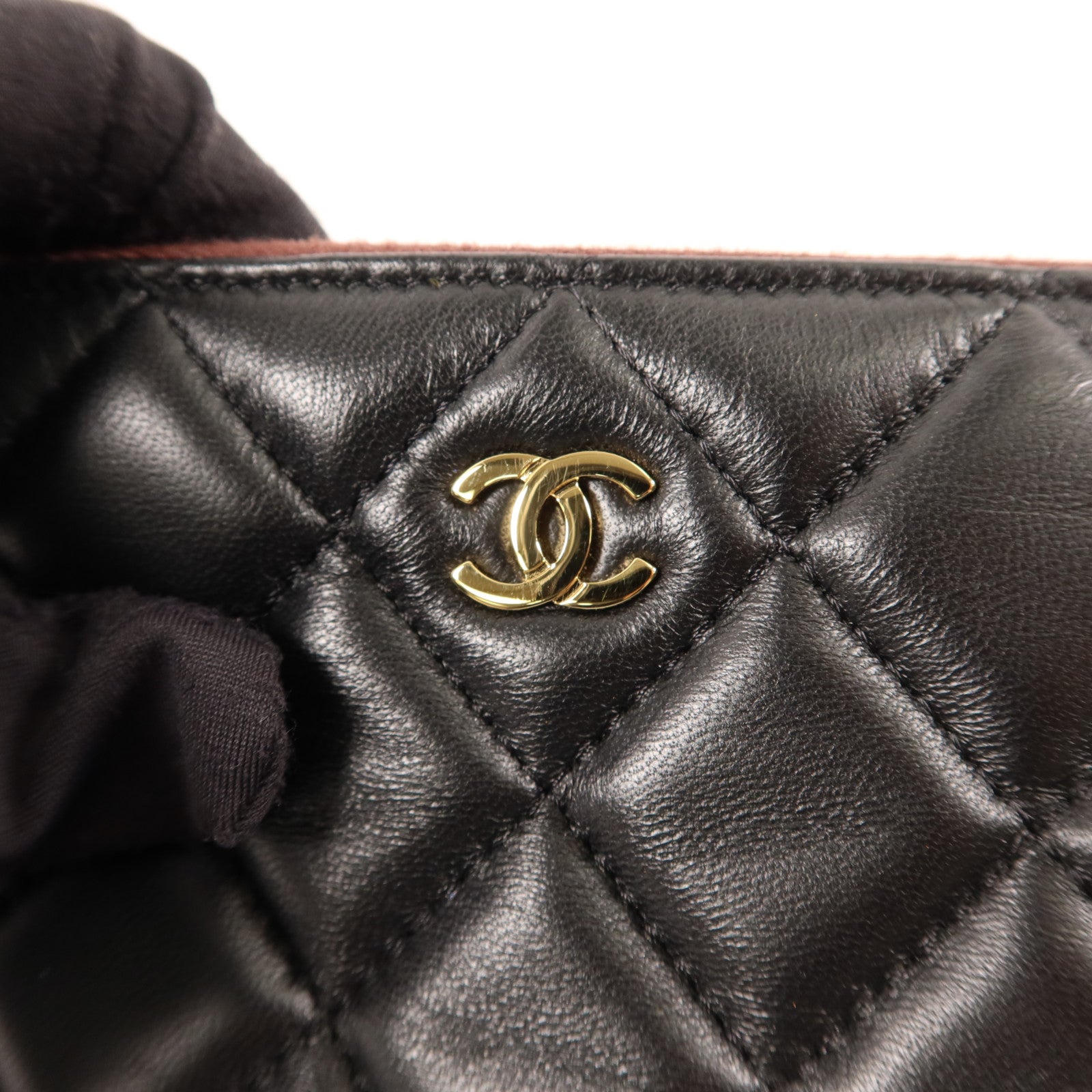 CHANEL 羊皮皮革Pouch金扣小袋
