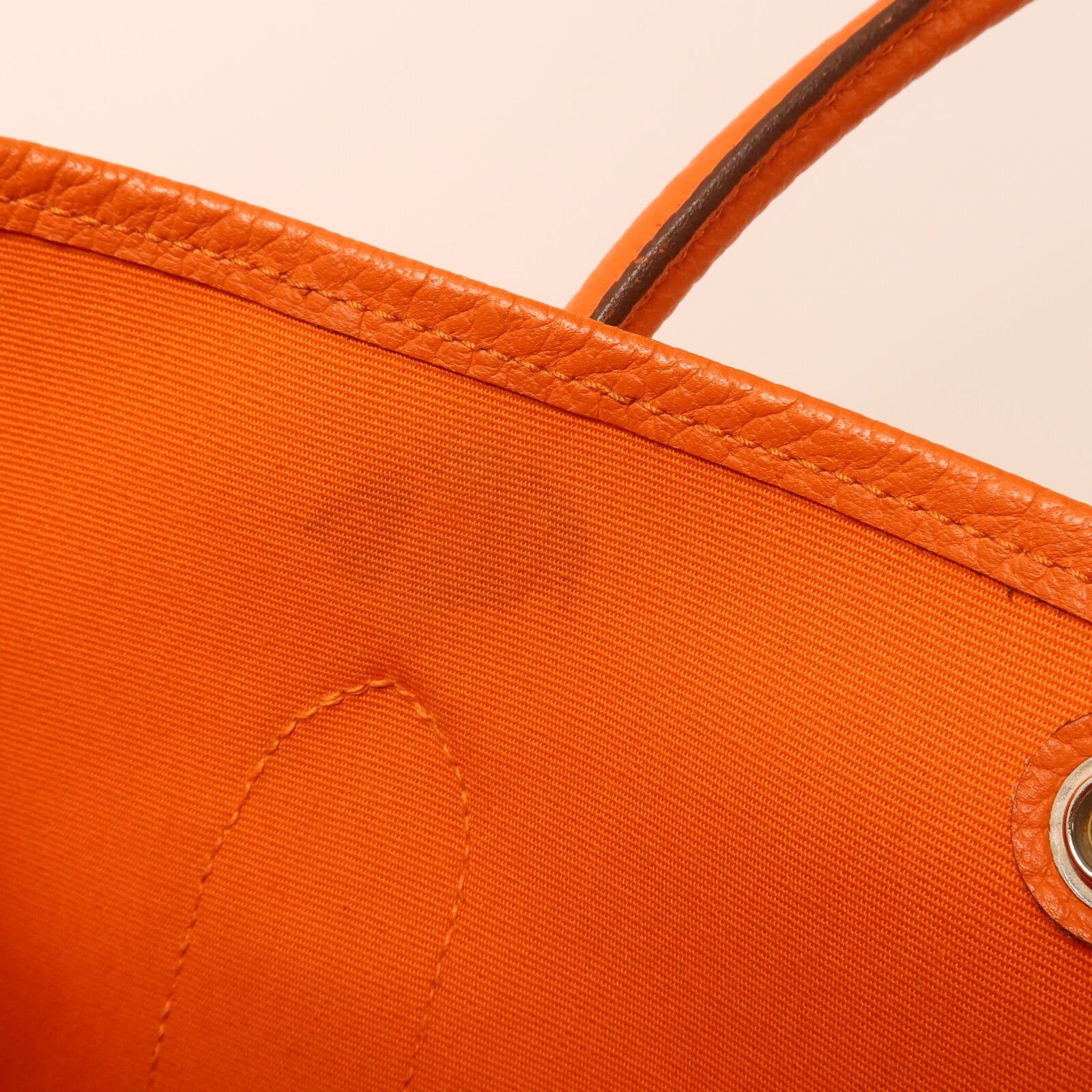 HERMES 帆布Garden Party PM手挽袋Orange