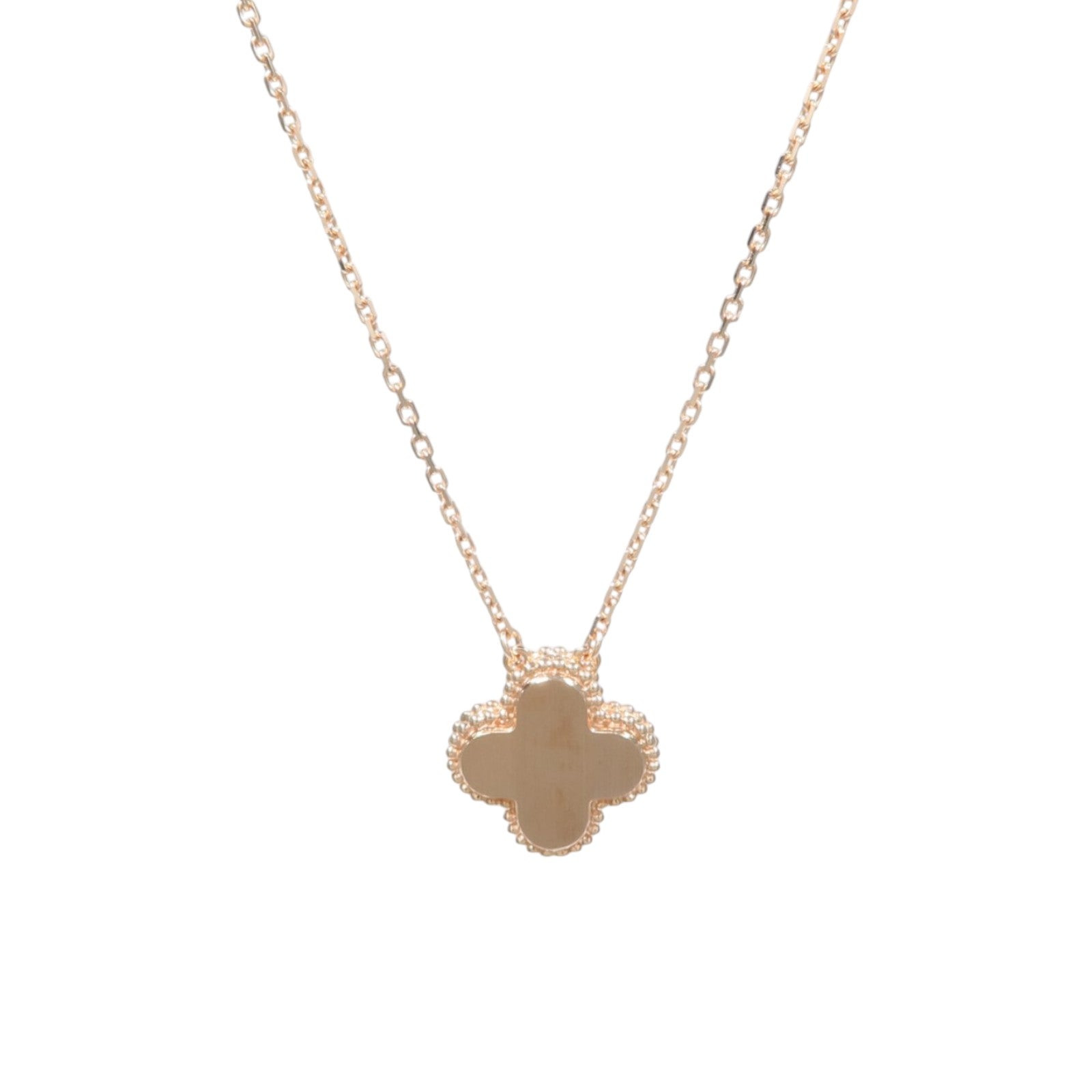 Van Cleef & Arpels 18K玫瑰金Vintage Alhambra 2023 Holiday銀曜石/鑽石項鍊