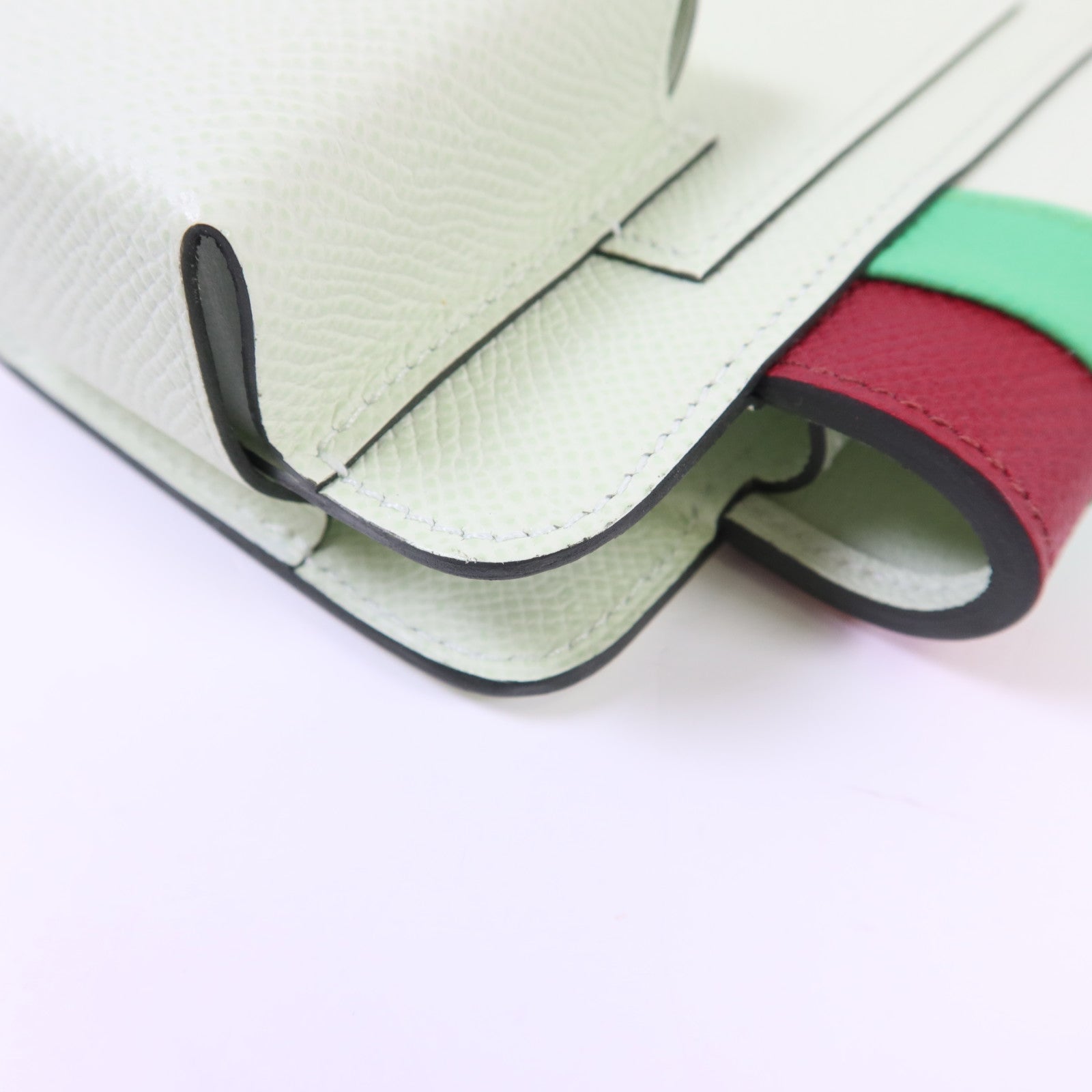 HERMES Epsom皮革Hermesway金扣肩背袋Vert Fizz/Rubis/Vert Comics