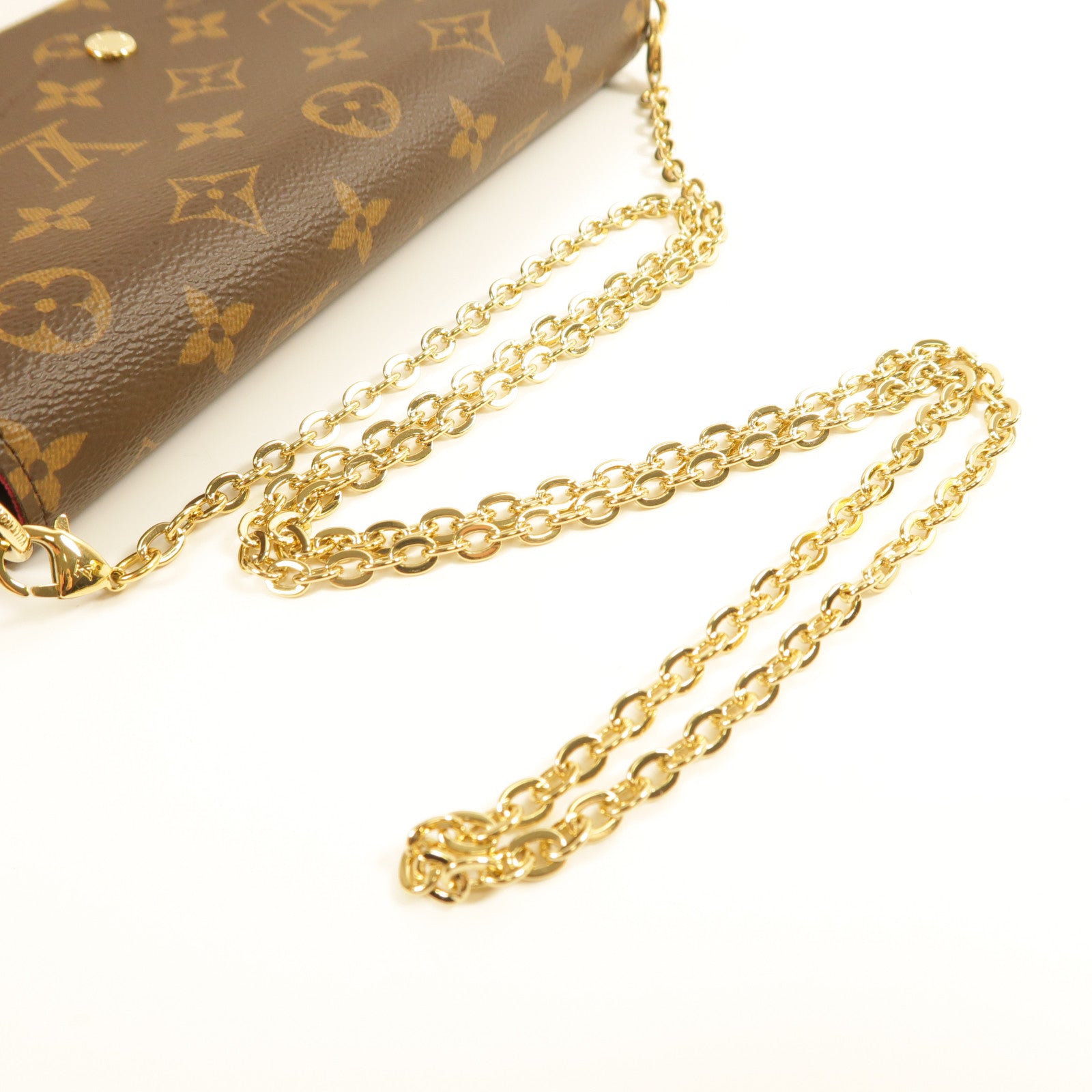 LOUIS VUITTON Monogram Felicie Pochette金扣鏈帶肩背袋