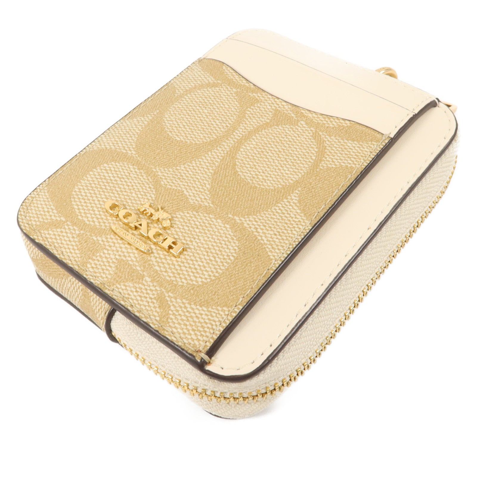 COACH 塗層帆布Zip Card Case卡片套