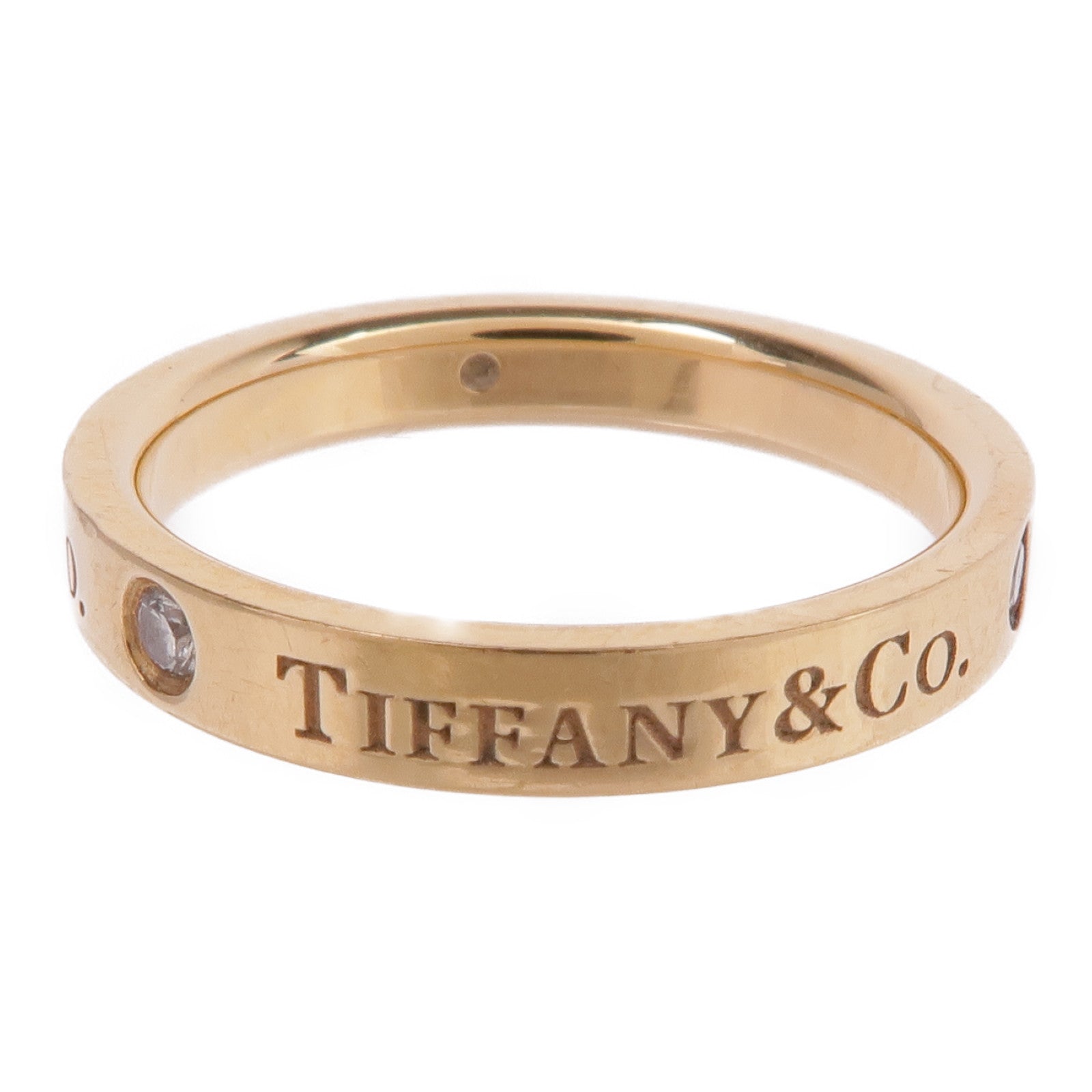 TIFFANY＆CO 18K玫瑰金Diamond Ring鑽石戒指US#5.75