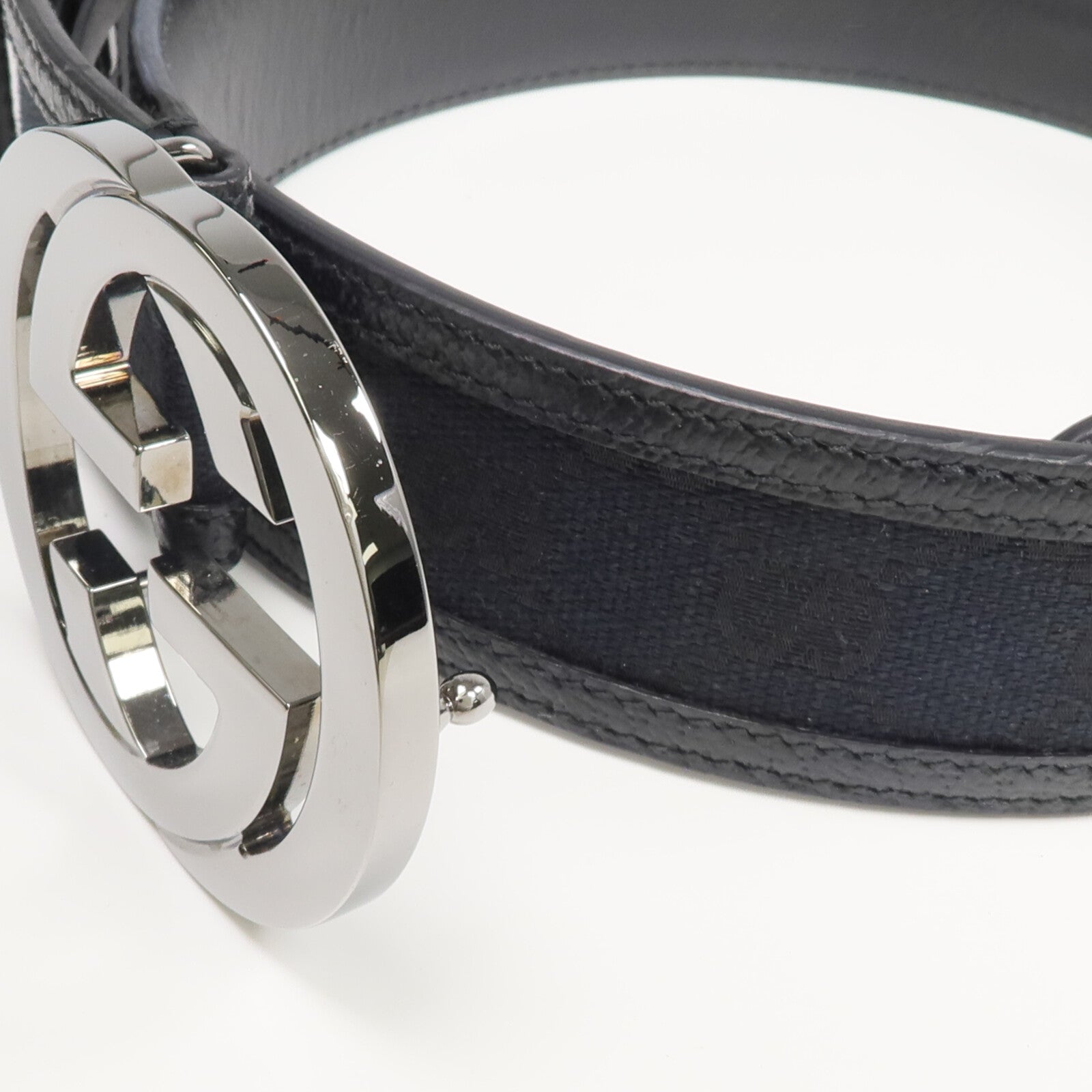 GUCCI 帆布/皮革Interlocking GG Belt腰帶