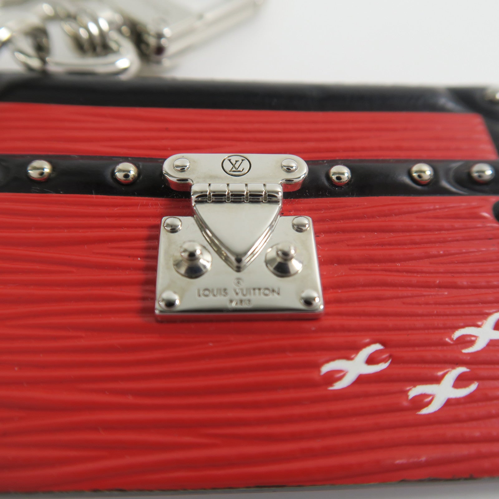 LOUIS VUITTON Epi Key Ring銀扣鑰匙圈