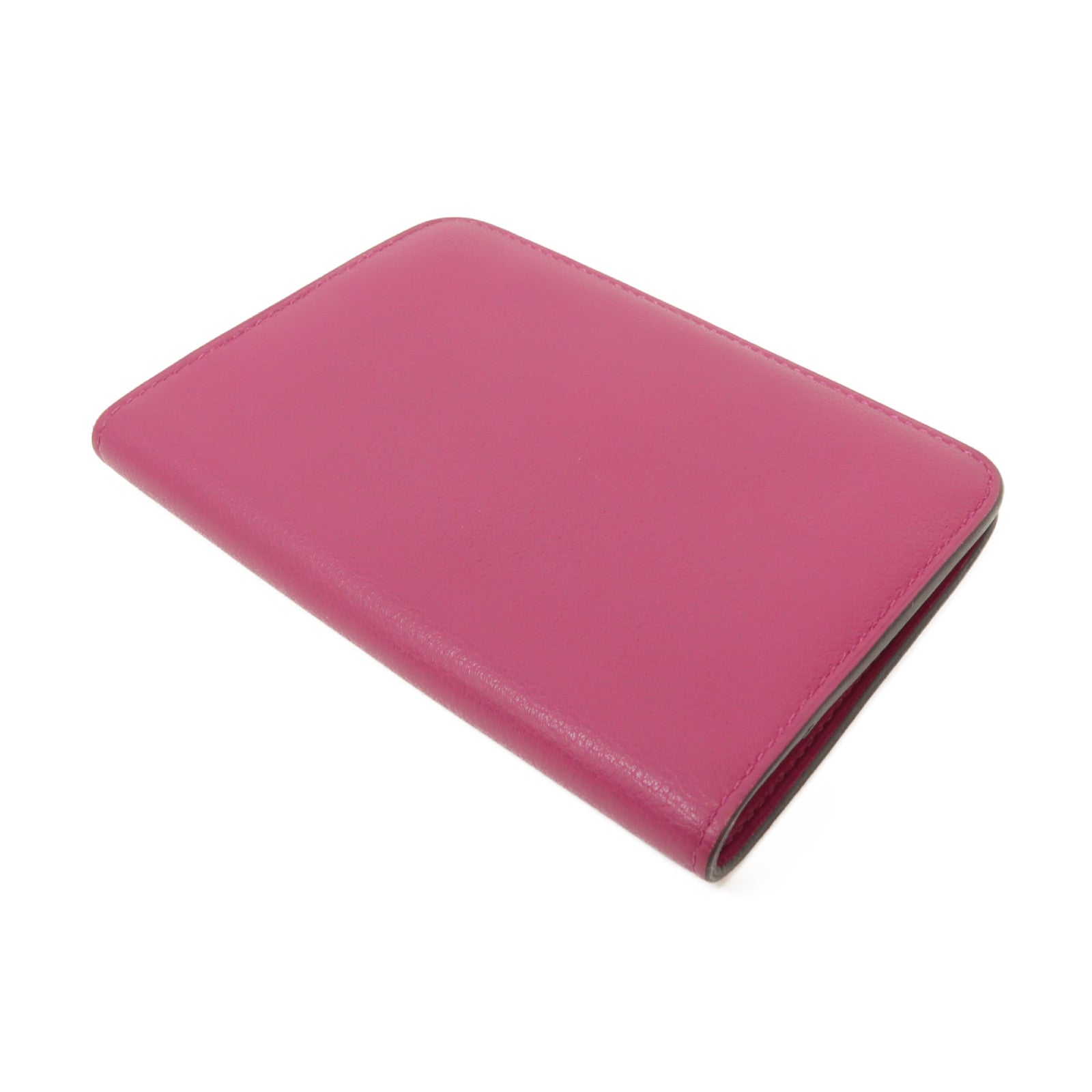 HERMES 【激減優惠】Evercolor皮革Dogon Card Case銀扣卡片套Rose Pourpre紫色