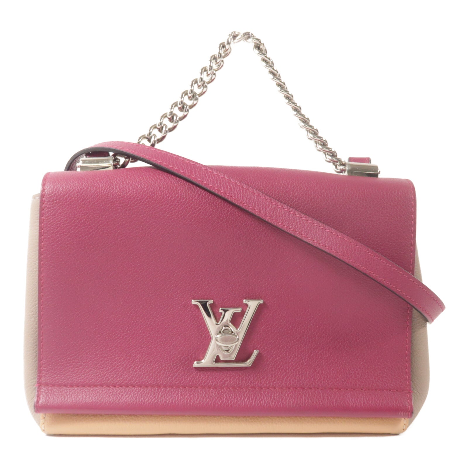 LOUIS VUITTON 牛皮皮革Lockme II BB鏈帶手挽肩背兩用袋