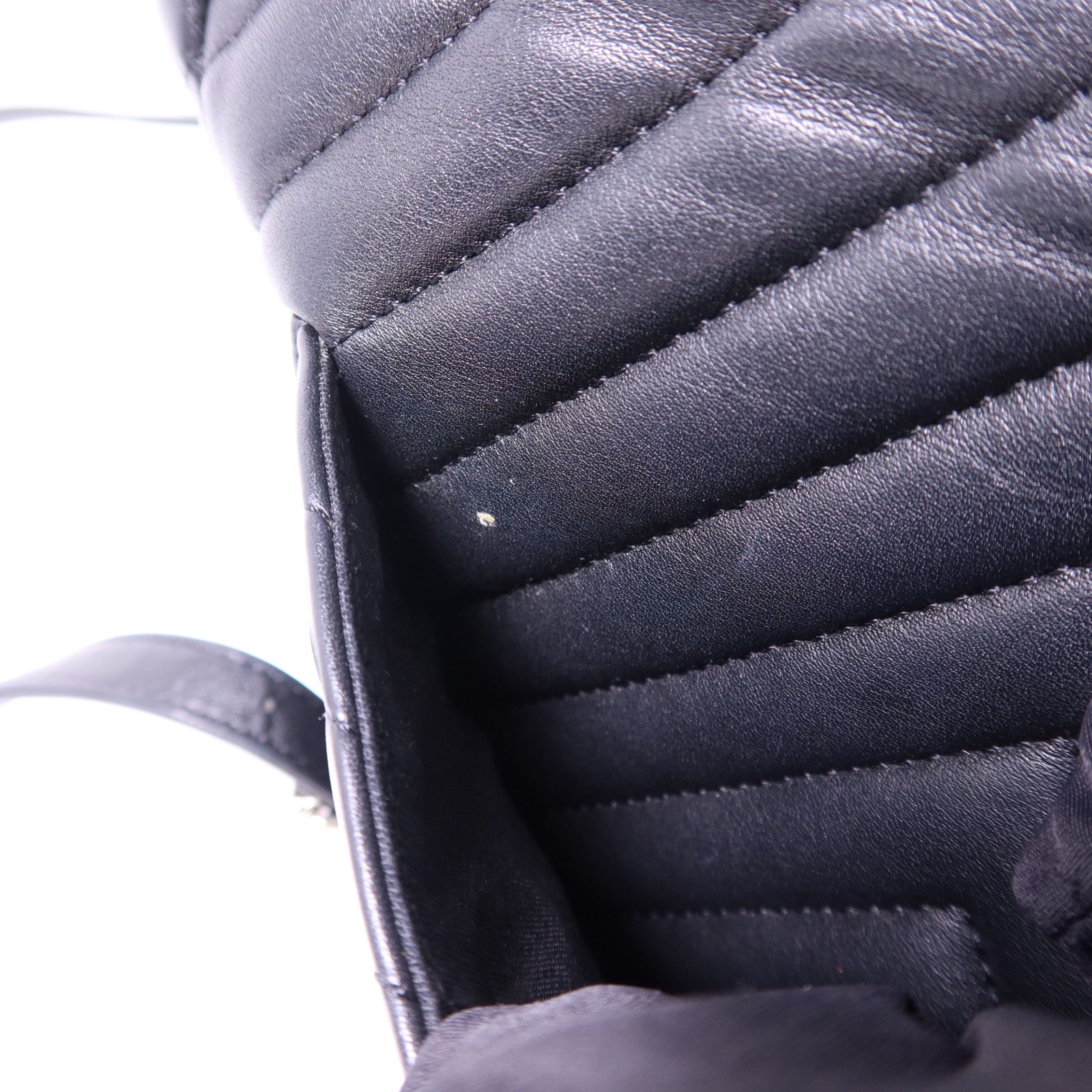 CHANEL 羊皮皮革Backpack銀扣背包