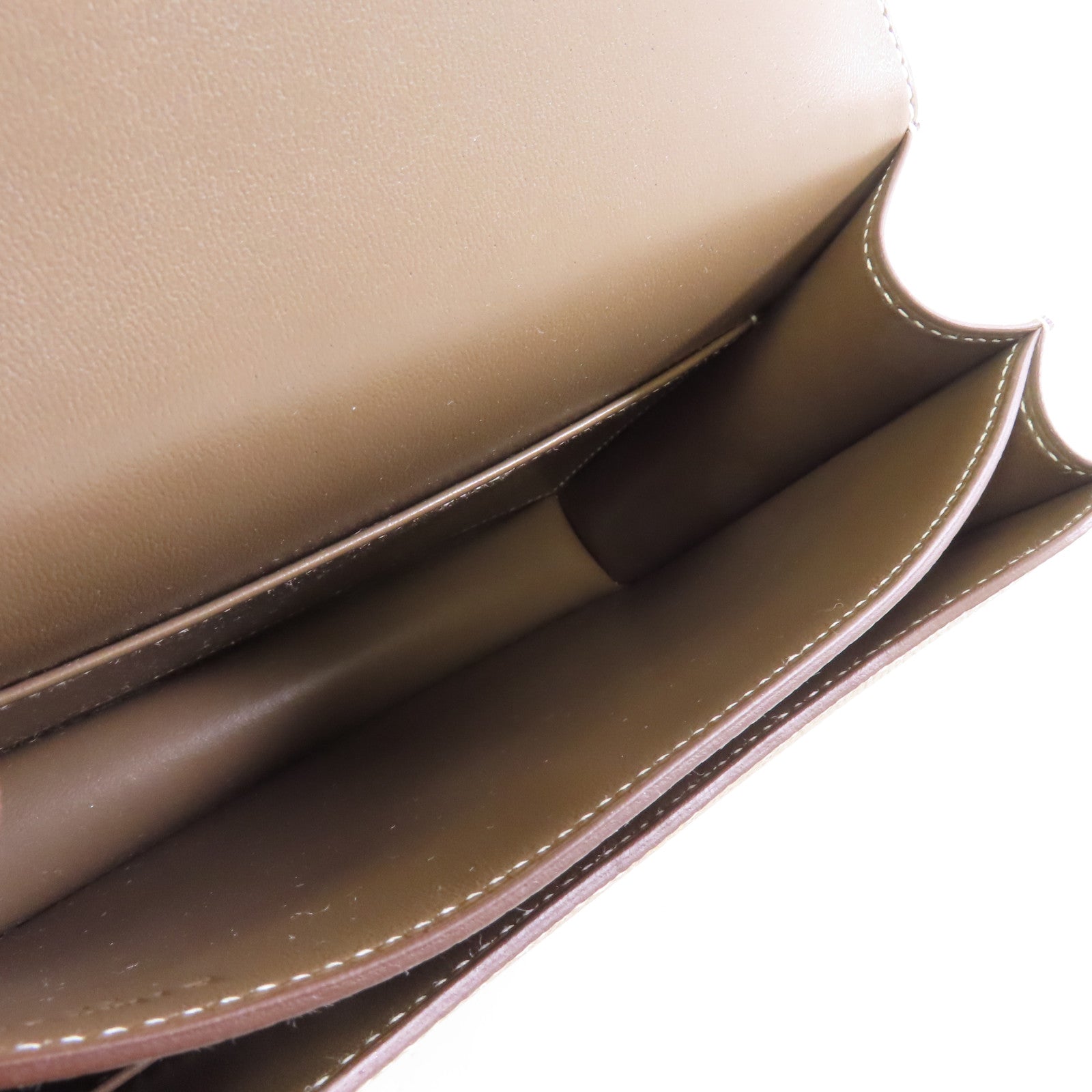 HERMES Epsom皮革Constance Mini金扣肩Etoupe背袋米灰色