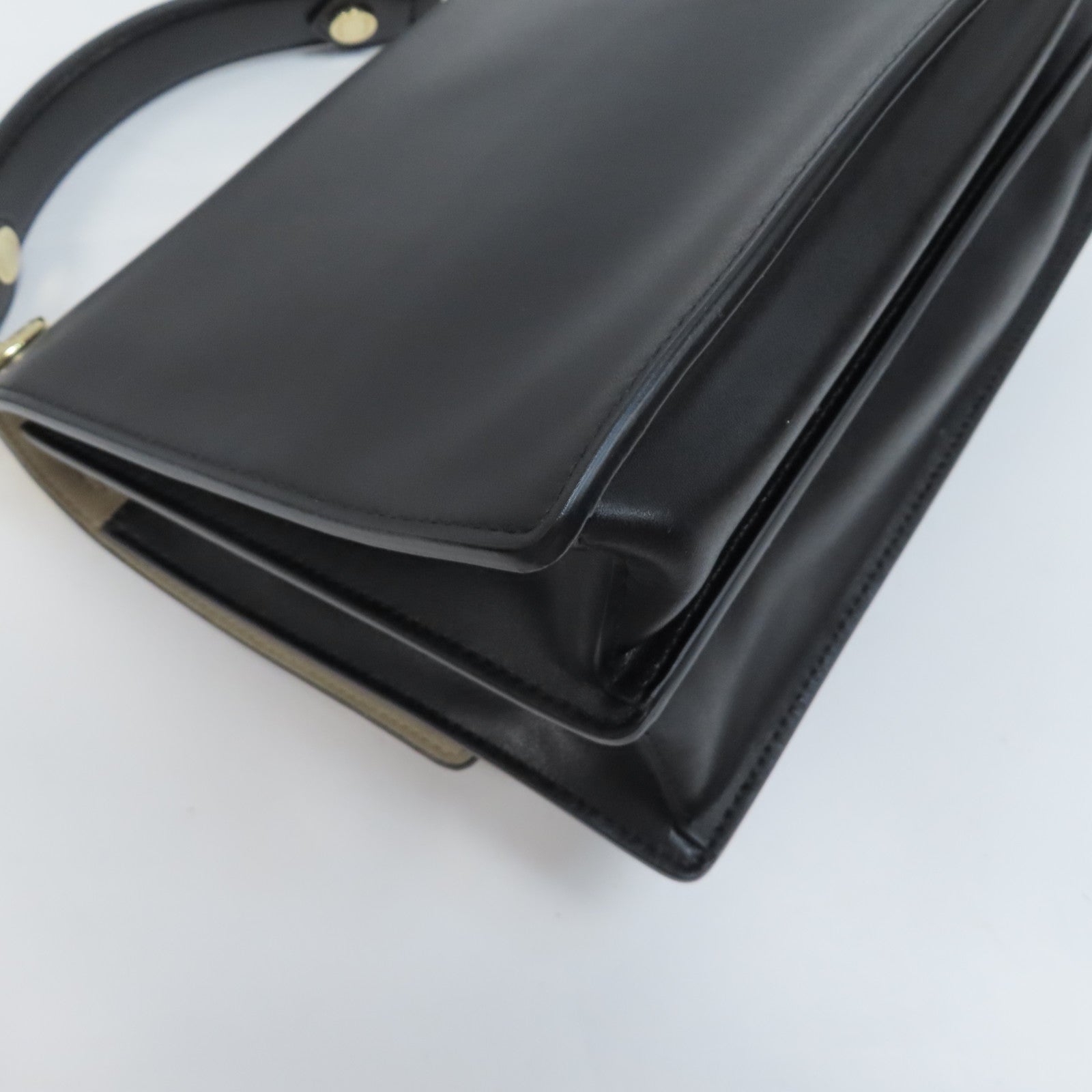 FENDI 牛皮皮革Kan I金扣手挽肩背兩用袋黑色