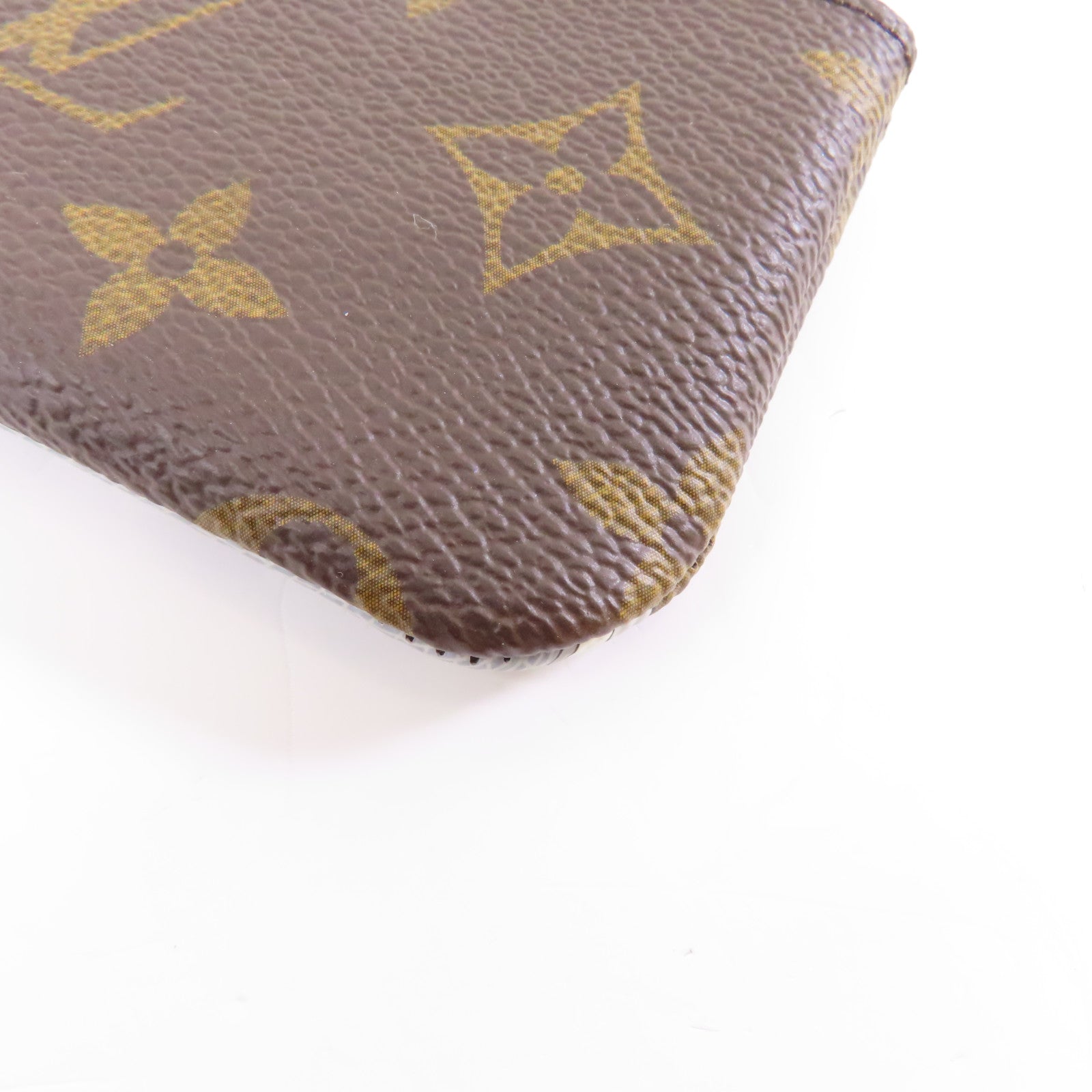LOUIS VUITTON Monogram Key Pouch金扣鎖匙包啡色