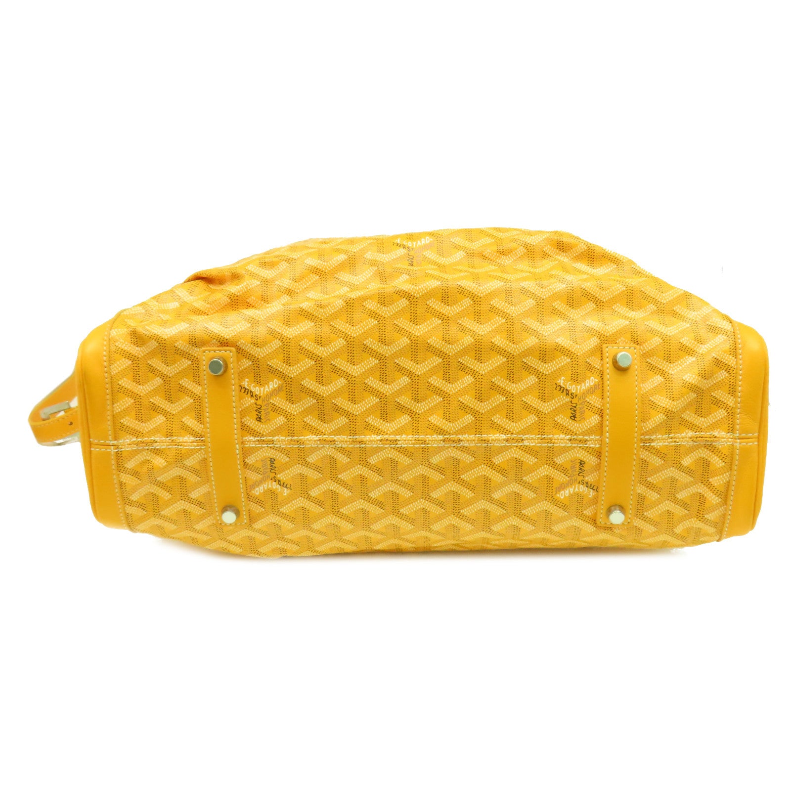 GOYARD 【清倉大減價】塗層帆布 Goyardine Voltaire Smile Tote銀扣手挽袋黃色