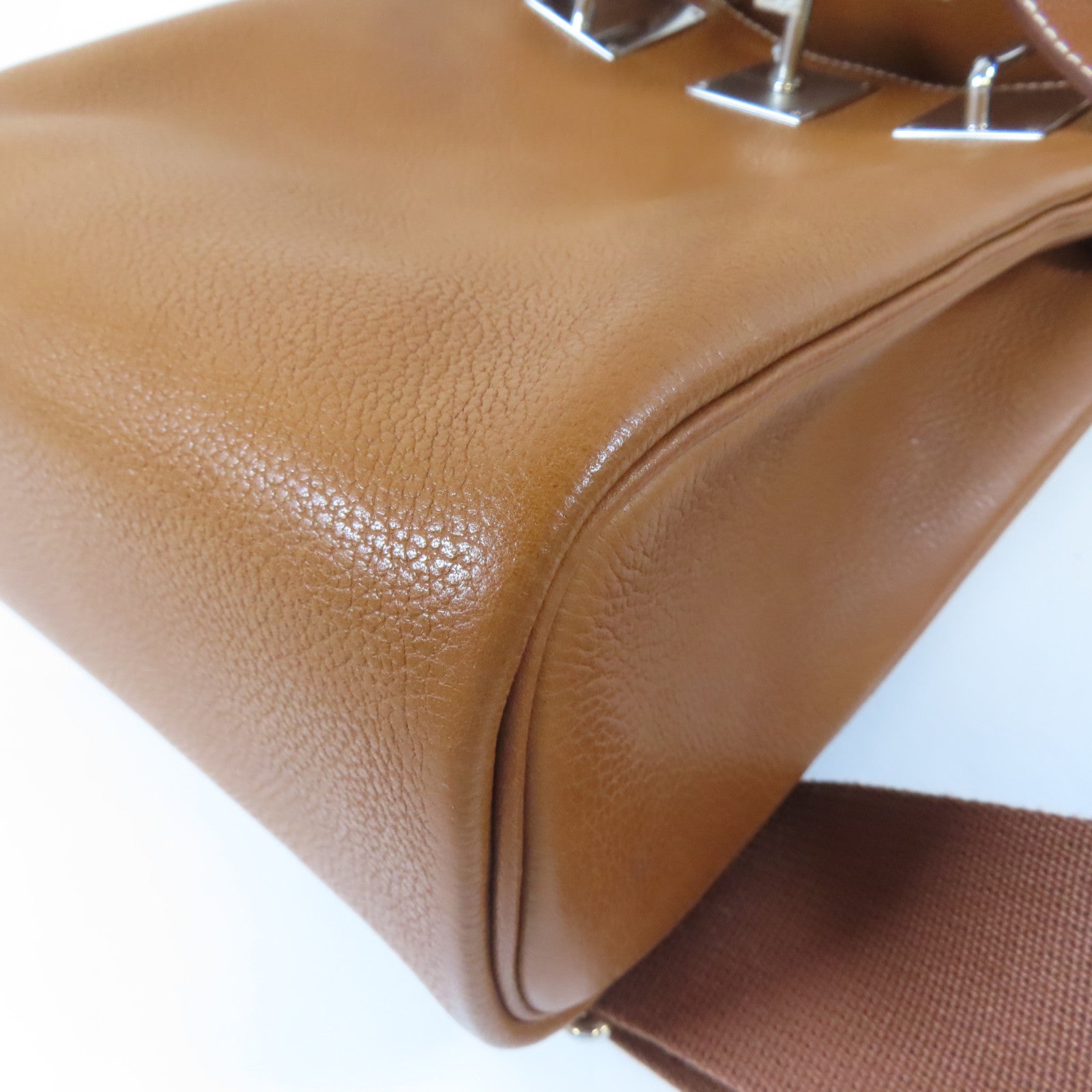 HERMES Barenia皮革Hac A Dos PM銀扣背包Faure啡色