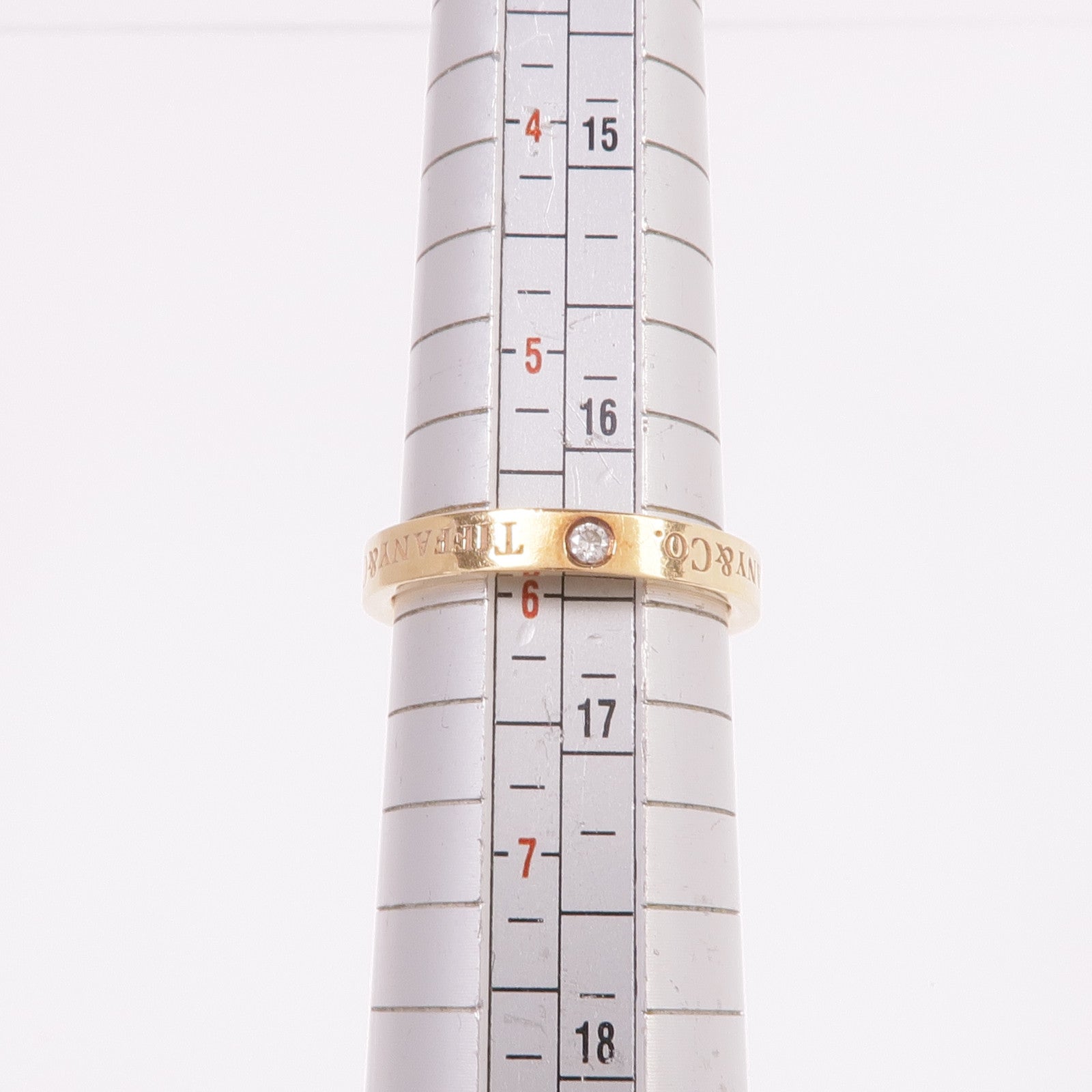TIFFANY＆CO 18K玫瑰金Diamond Ring鑽石戒指US#5.75