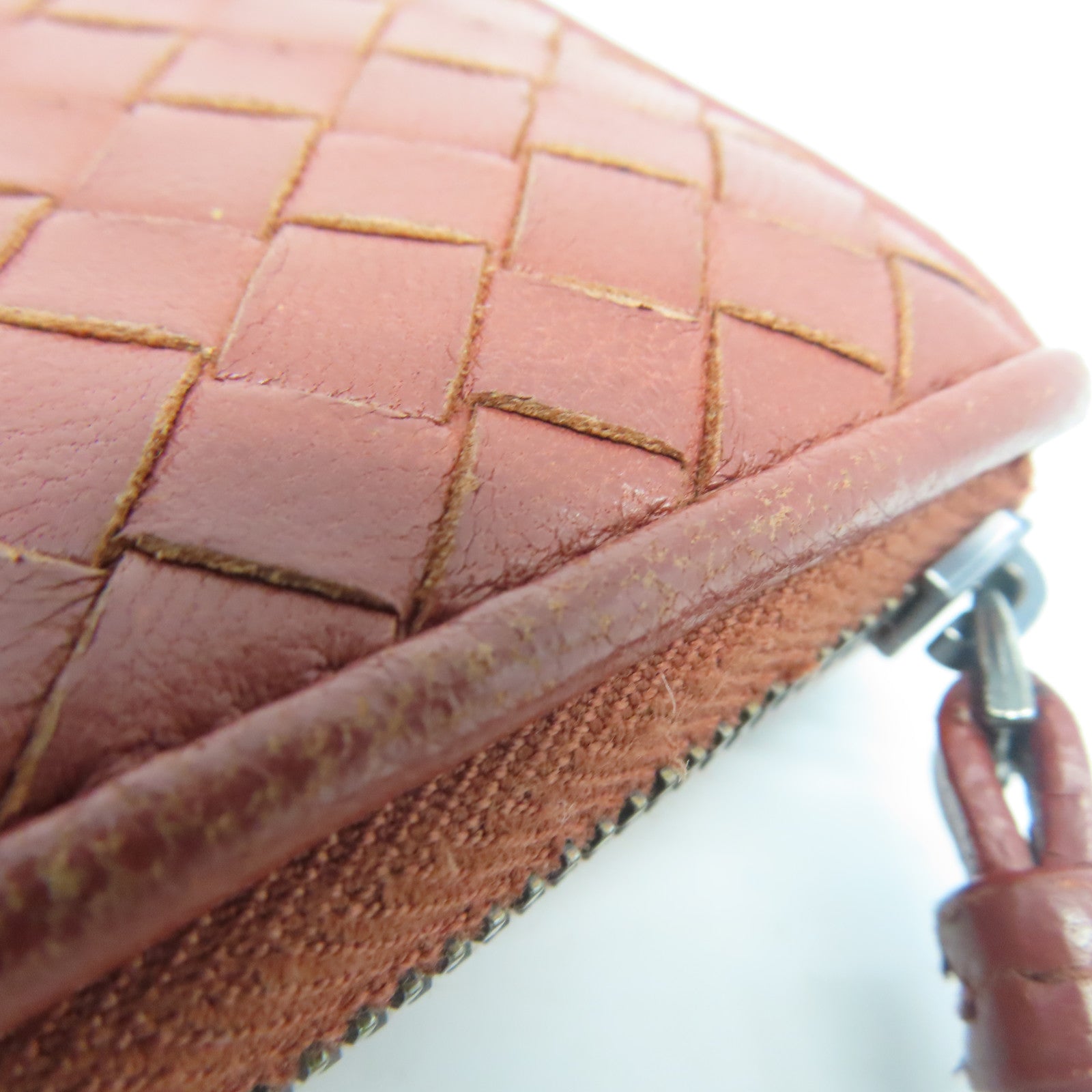 BOTTEGA VENETA 【激減優惠】織紋皮革Long Wallet銀扣長錢包啡色