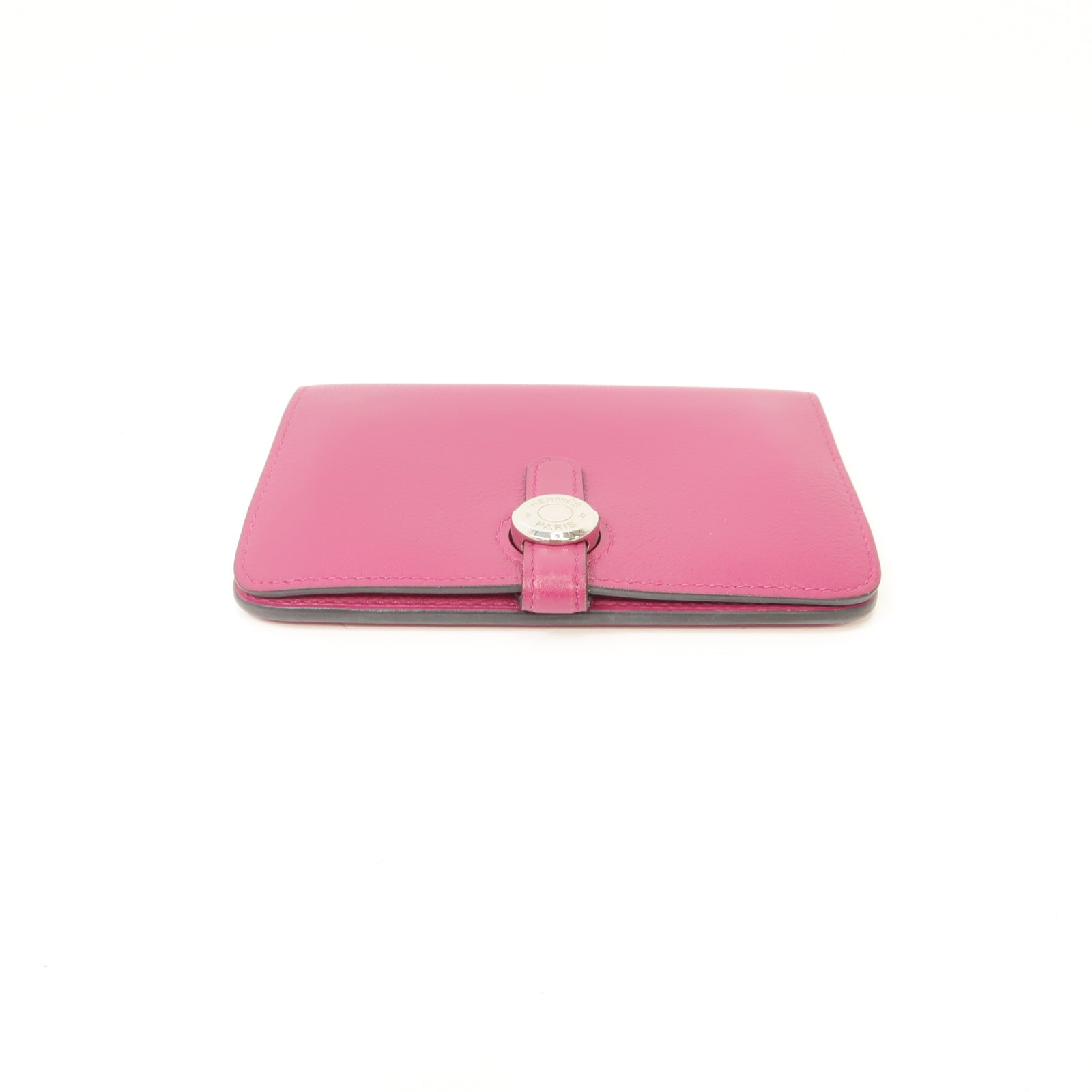 HERMES 【激減優惠】Evercolor皮革Dogon Card Case銀扣卡片套Rose Pourpre紫色