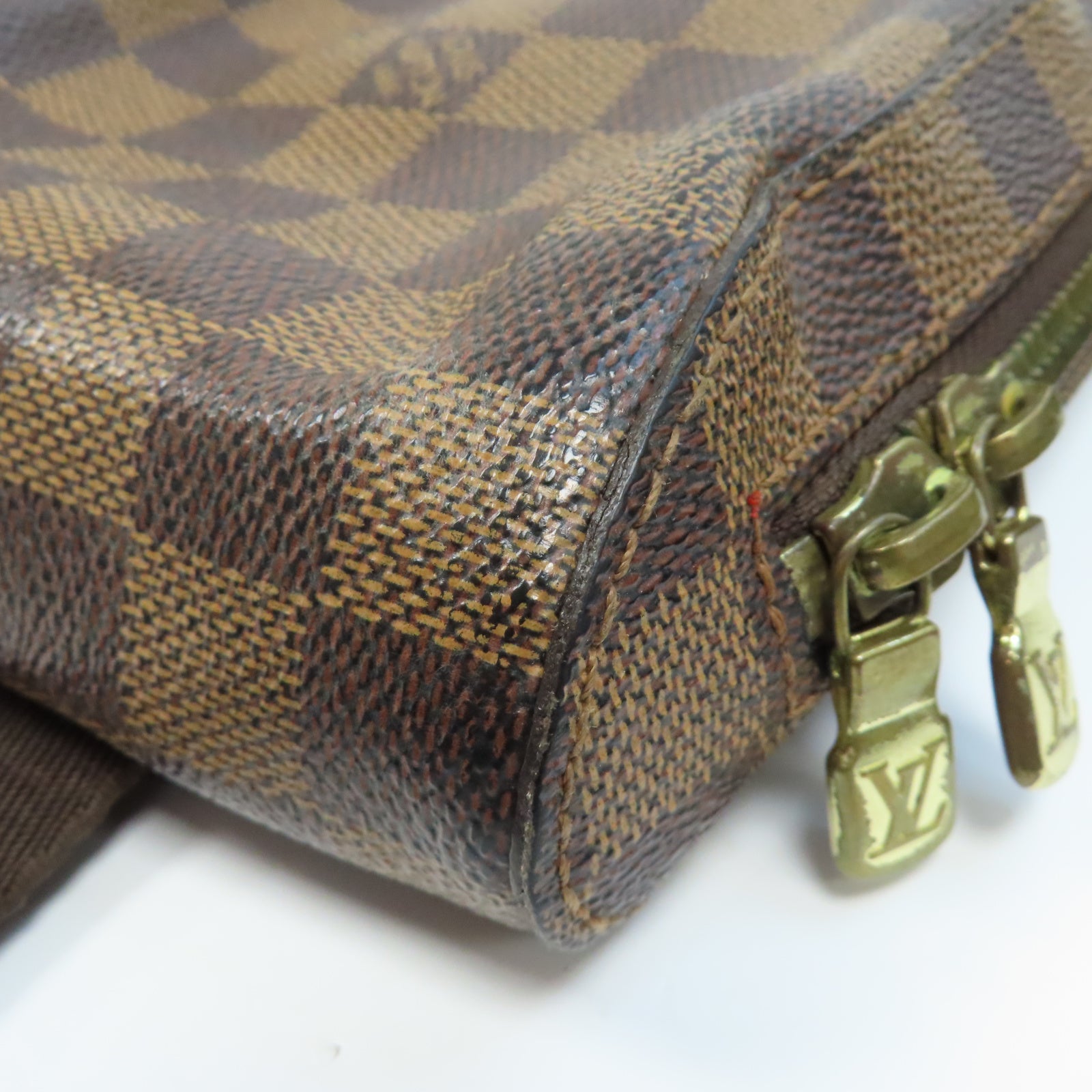 LOUIS VUITTON 【激減優惠】Damier Ebene Geronimos金扣腰包啡色