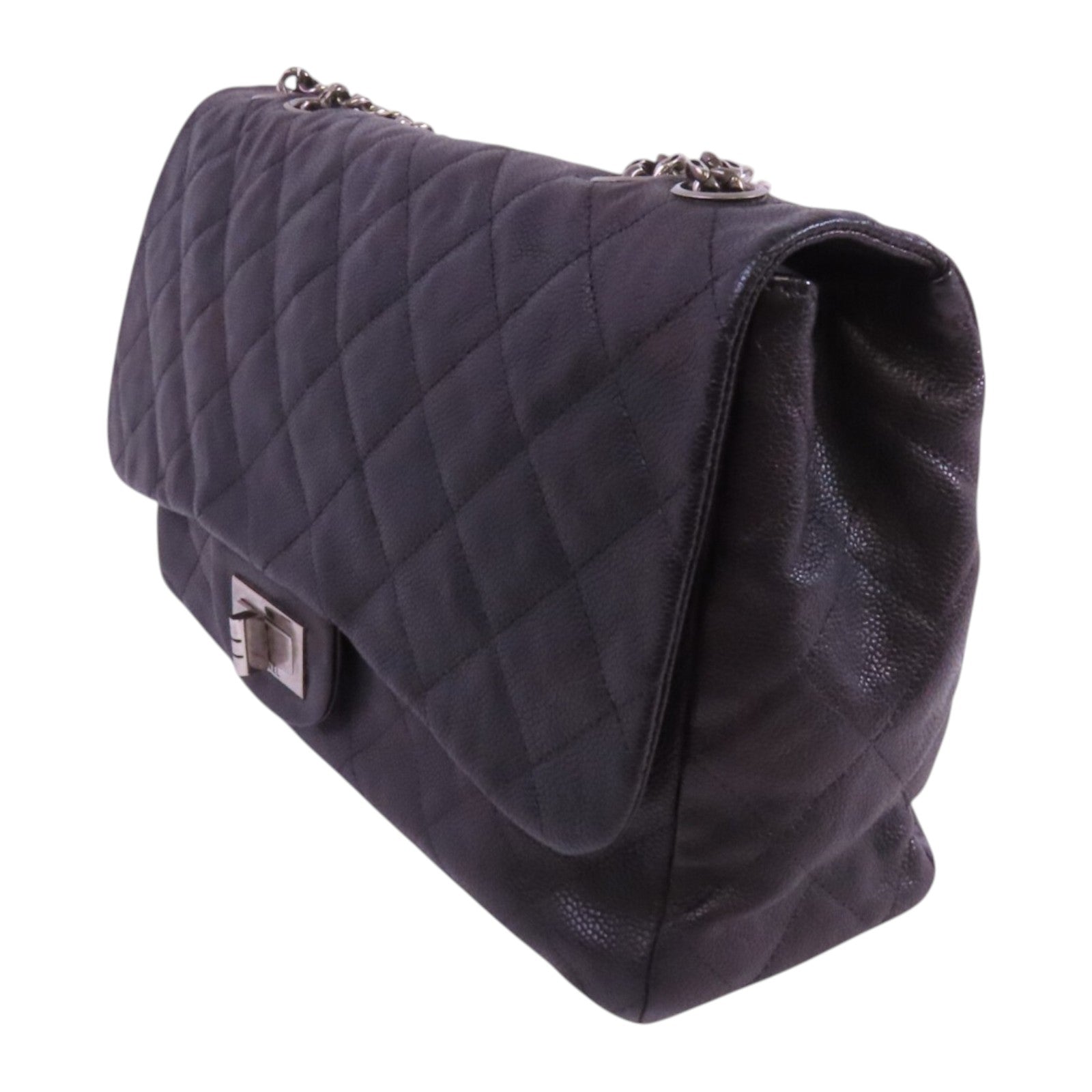 CHANEL 牛皮皮革Chain Shoulder Bag銀扣鏈帶肩背袋