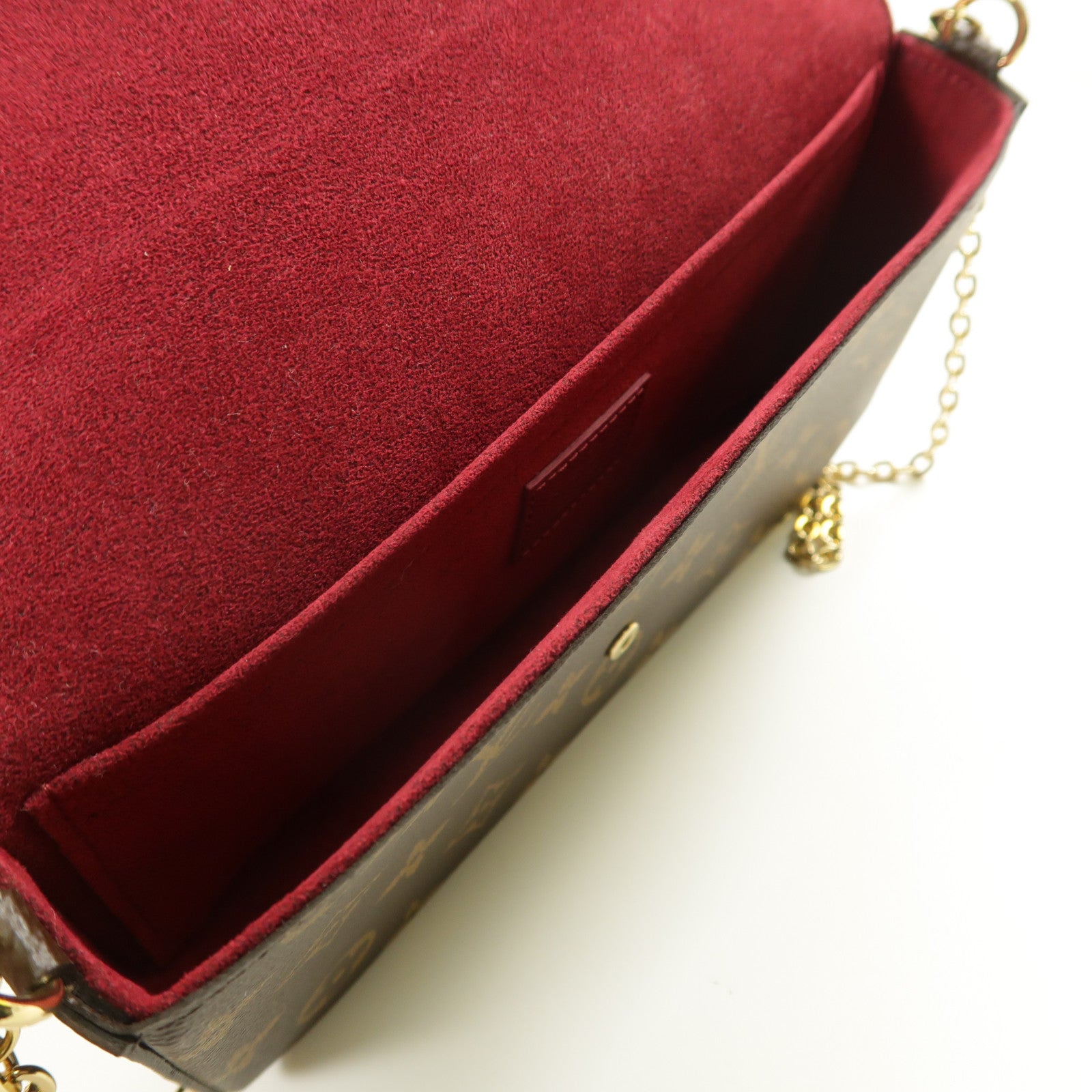 LOUIS VUITTON Monogram Felicie Pochette金扣鏈帶肩背袋