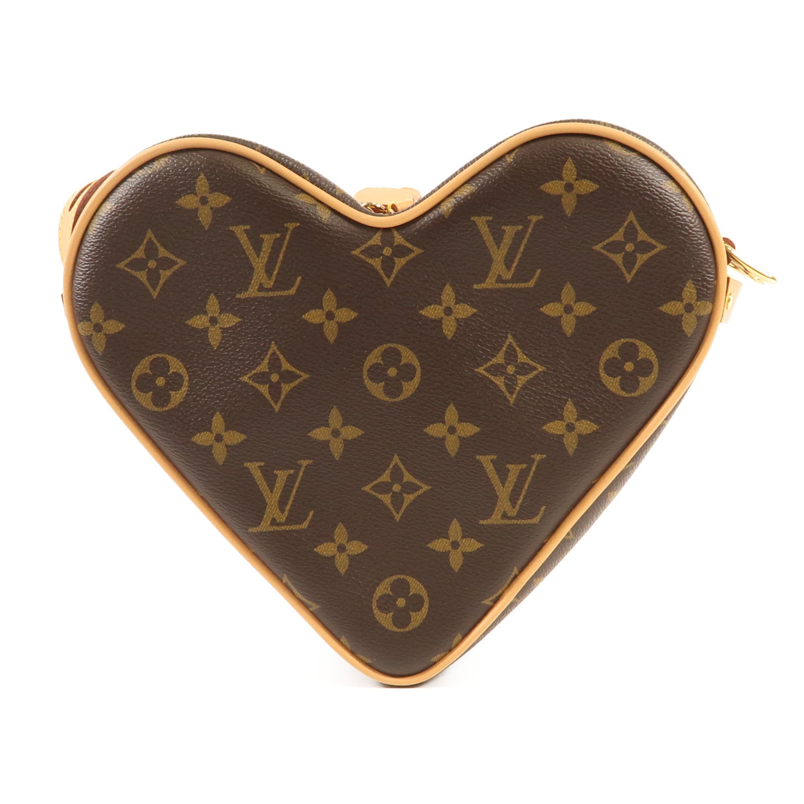 LOUIS VUITTON Monogram Game On Coeur金扣肩背袋棕色