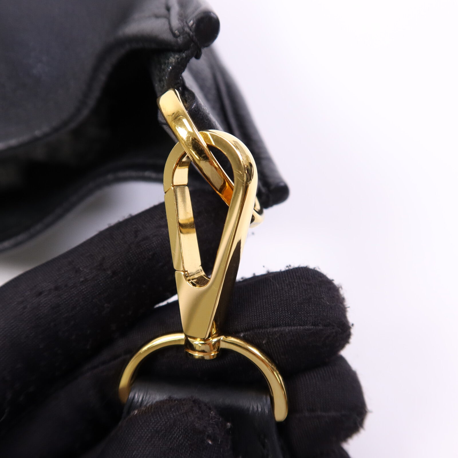 HERMES Clemence皮革Evelyne PM金扣肩背袋Noir