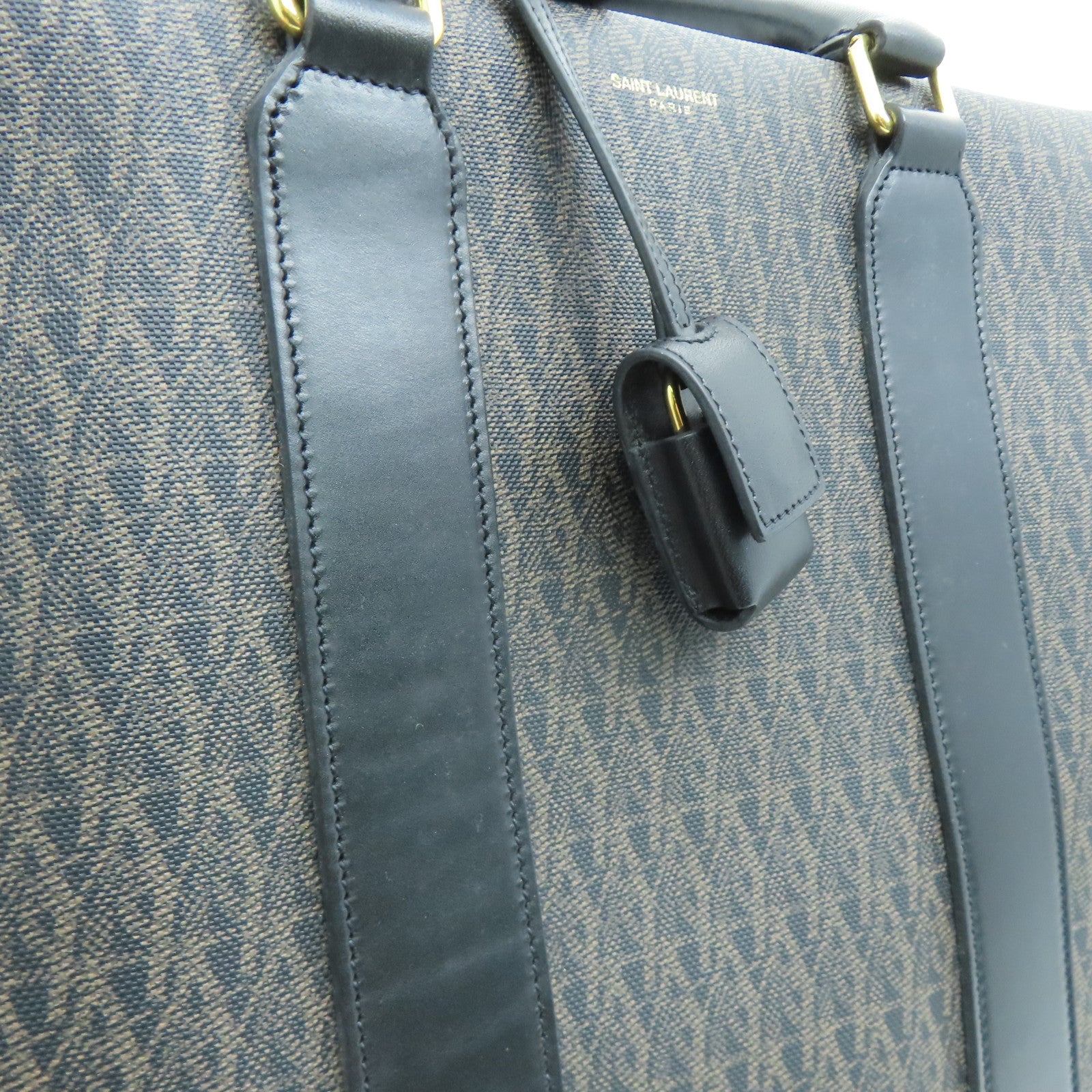 SAINT LAURENT 牛皮皮革2way Shoulder Bag金扣手挽肩背两用袋啡色黑色