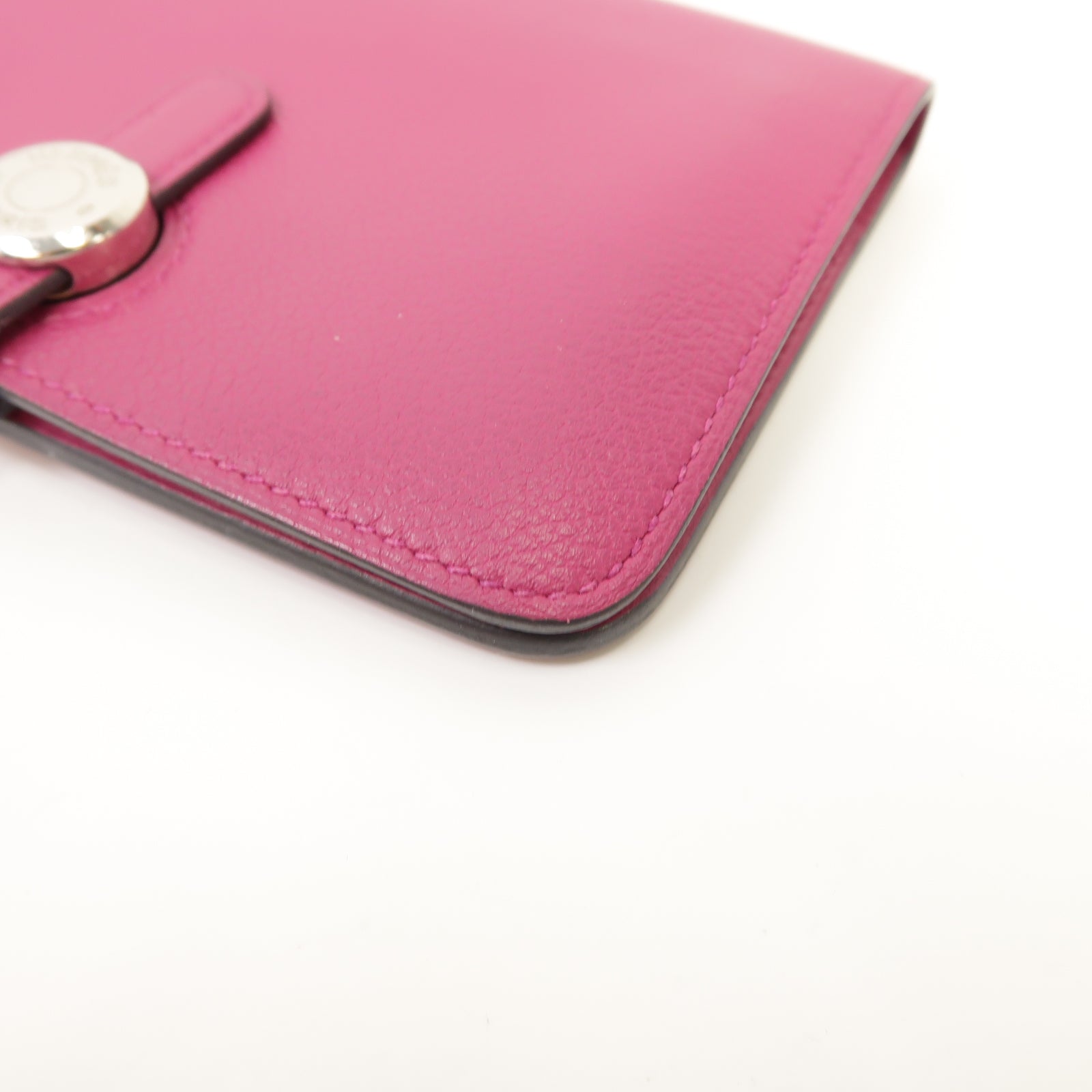 HERMES 【激減優惠】Evercolor皮革Dogon Card Case銀扣卡片套Rose Pourpre紫色