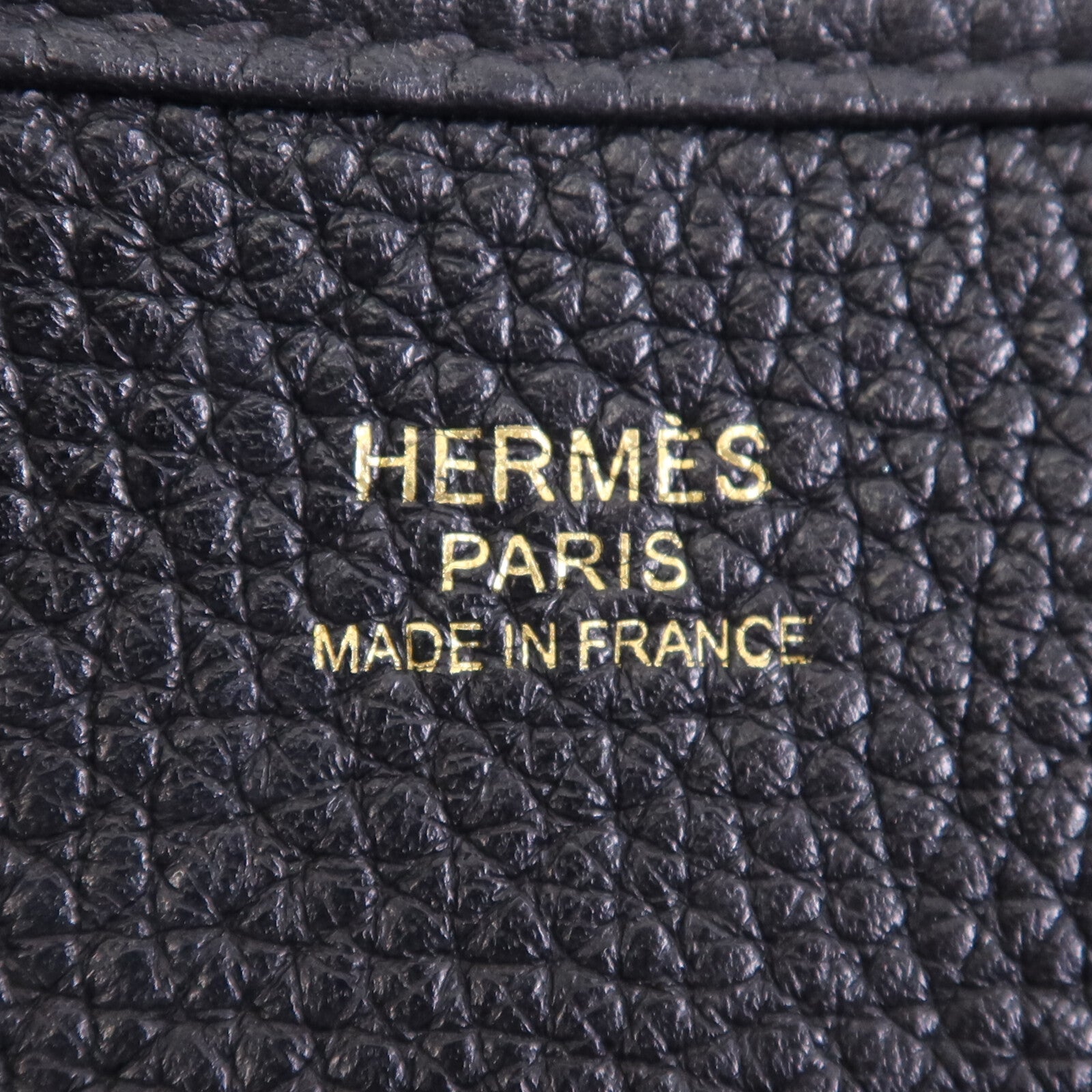HERMES Clemence皮革Evelyne PM金扣肩背袋Noir