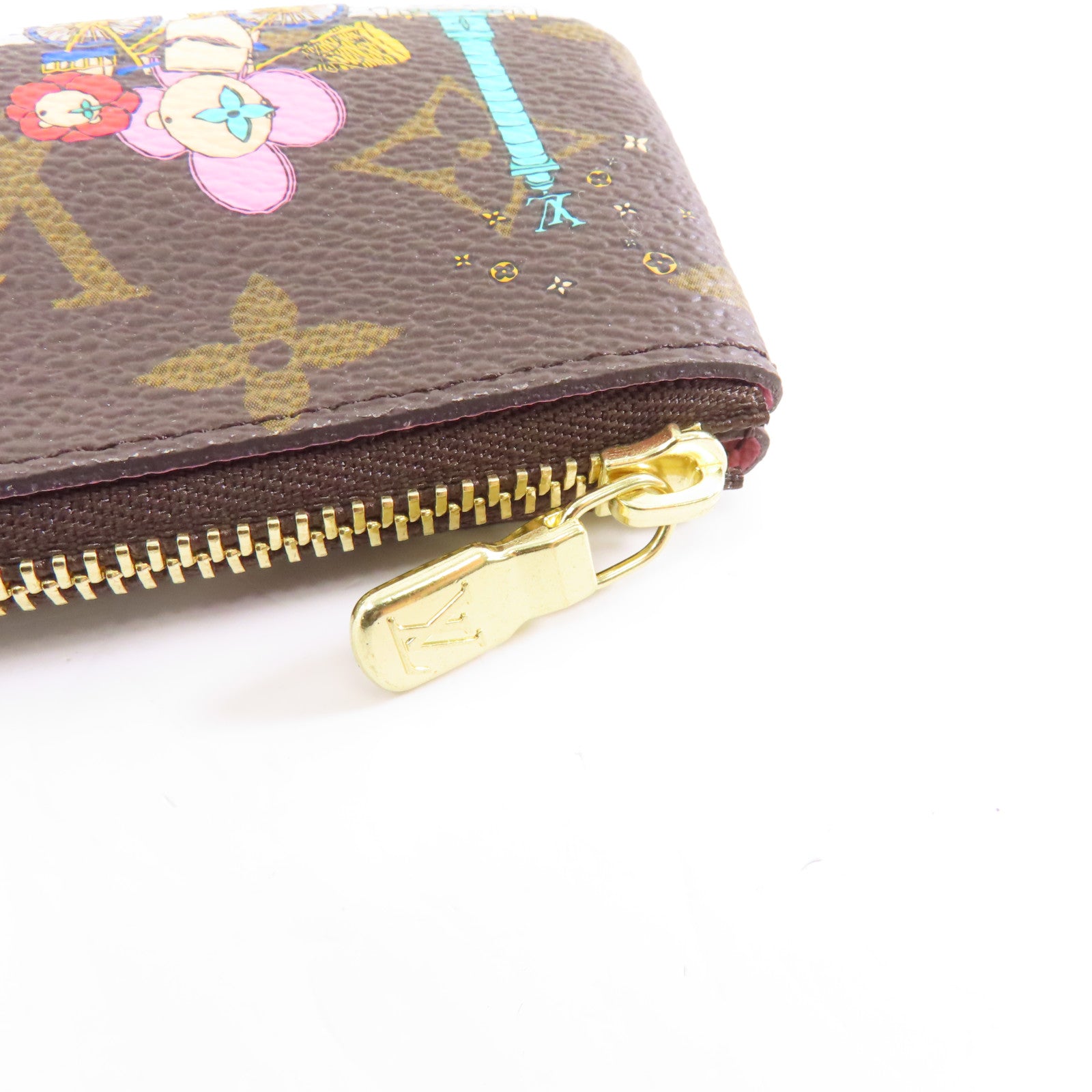 LOUIS VUITTON Monogram Key Pouch金扣鎖匙包啡色