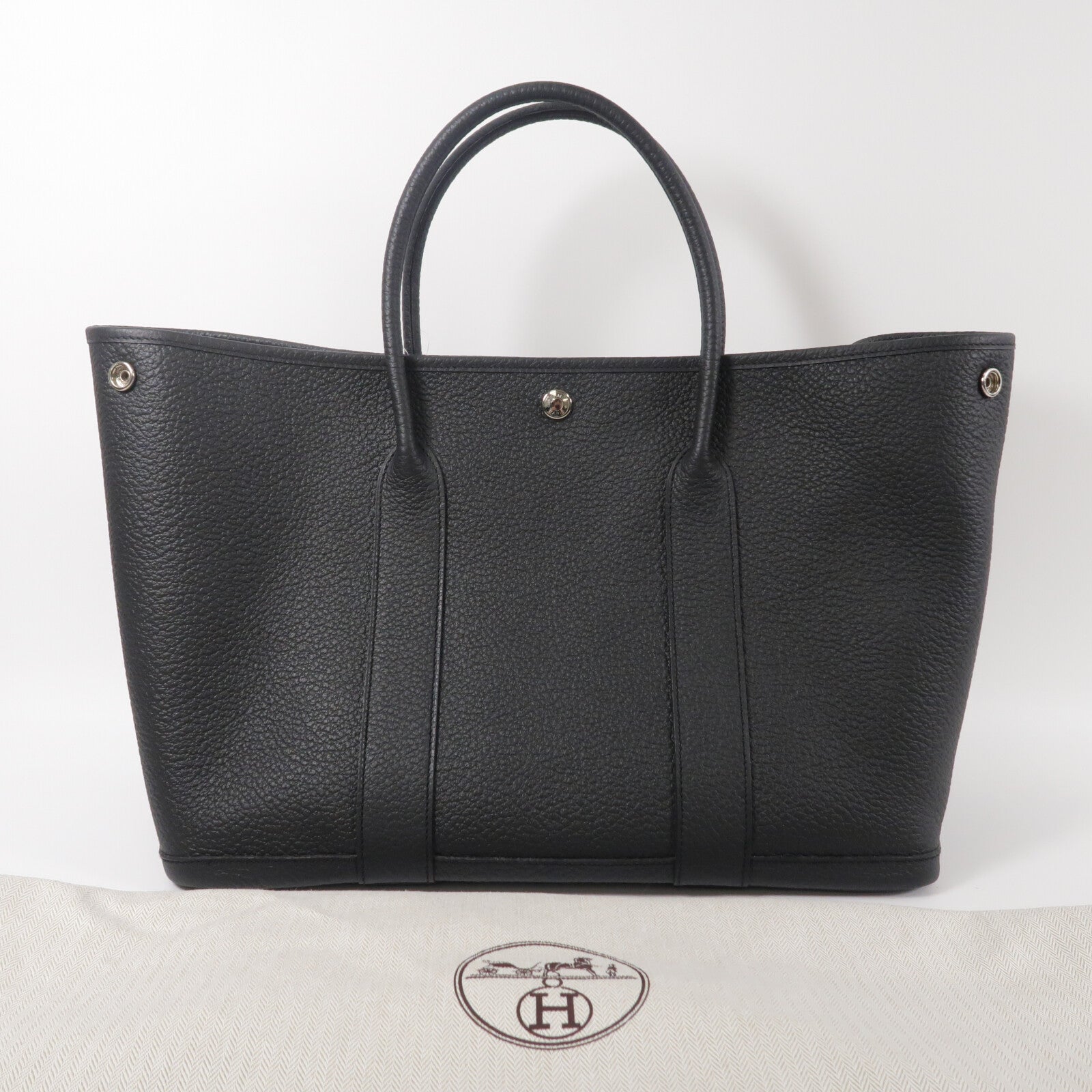 HERMES Country皮革Garden Party PM手挽袋Noir