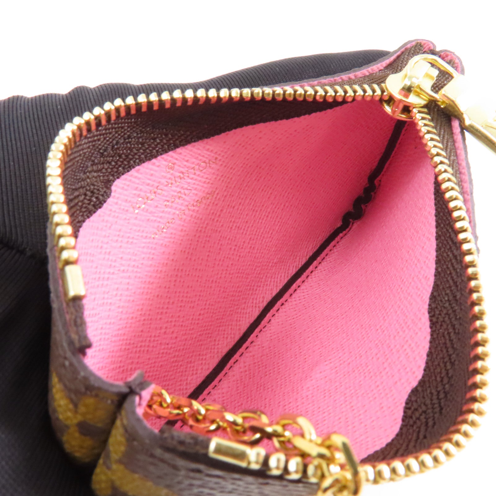 LOUIS VUITTON Monogram Key Pouch金扣鎖匙包啡色